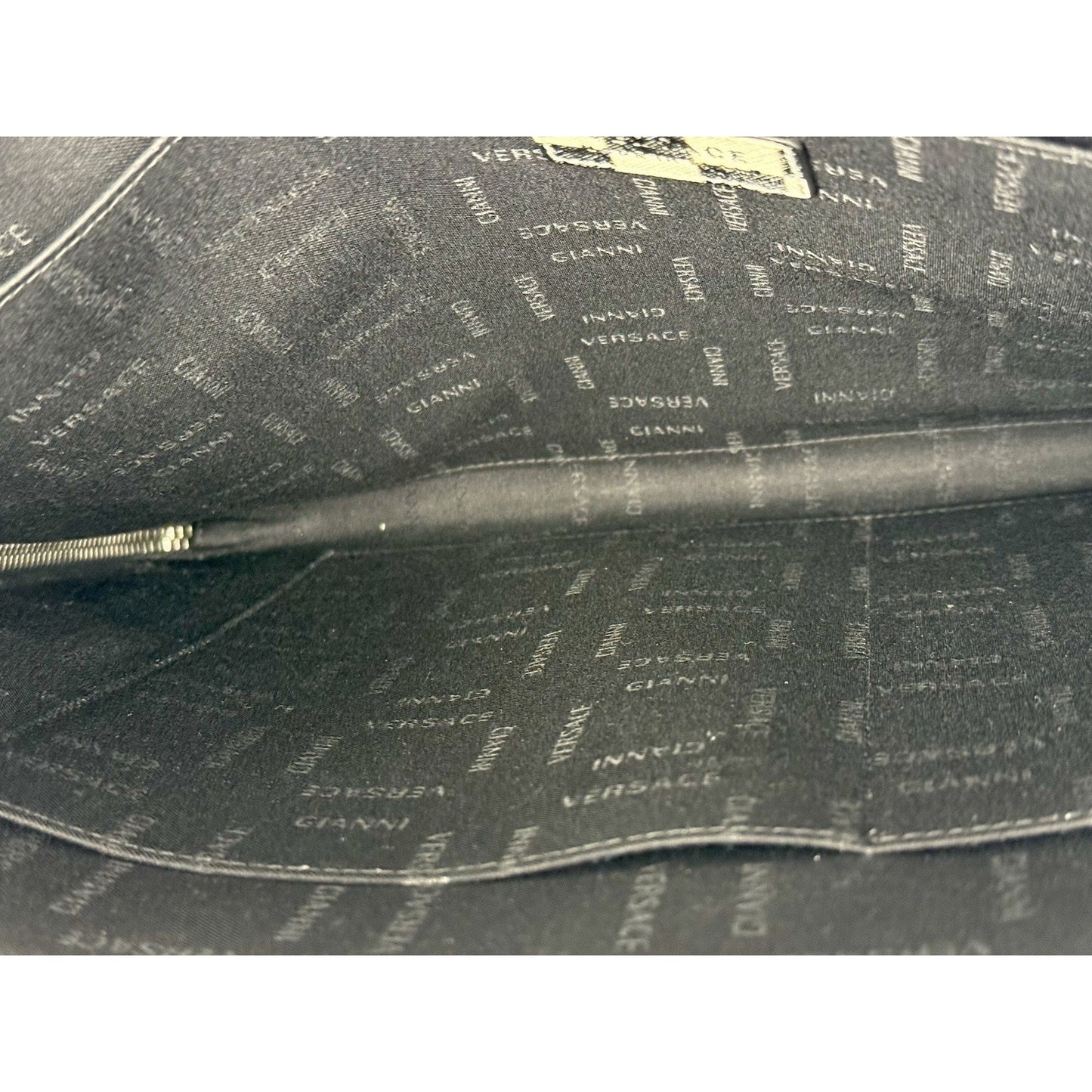 Versace Multicolour Checkerboard Pattern Leather Handbag Silver Hardware