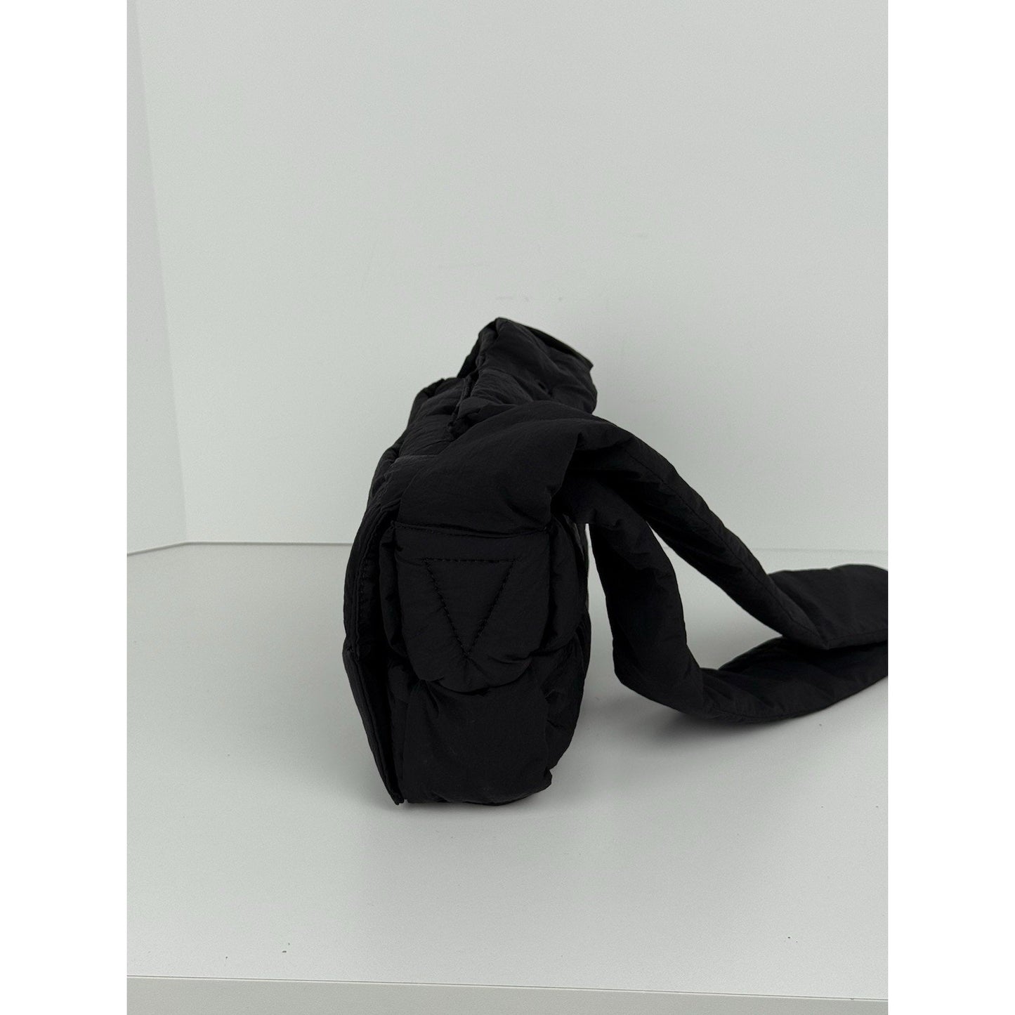 BOTTEGA VENETA Maxi Padded Tech Cassette Shoulder Bag Black Nylon Shoulder Bag