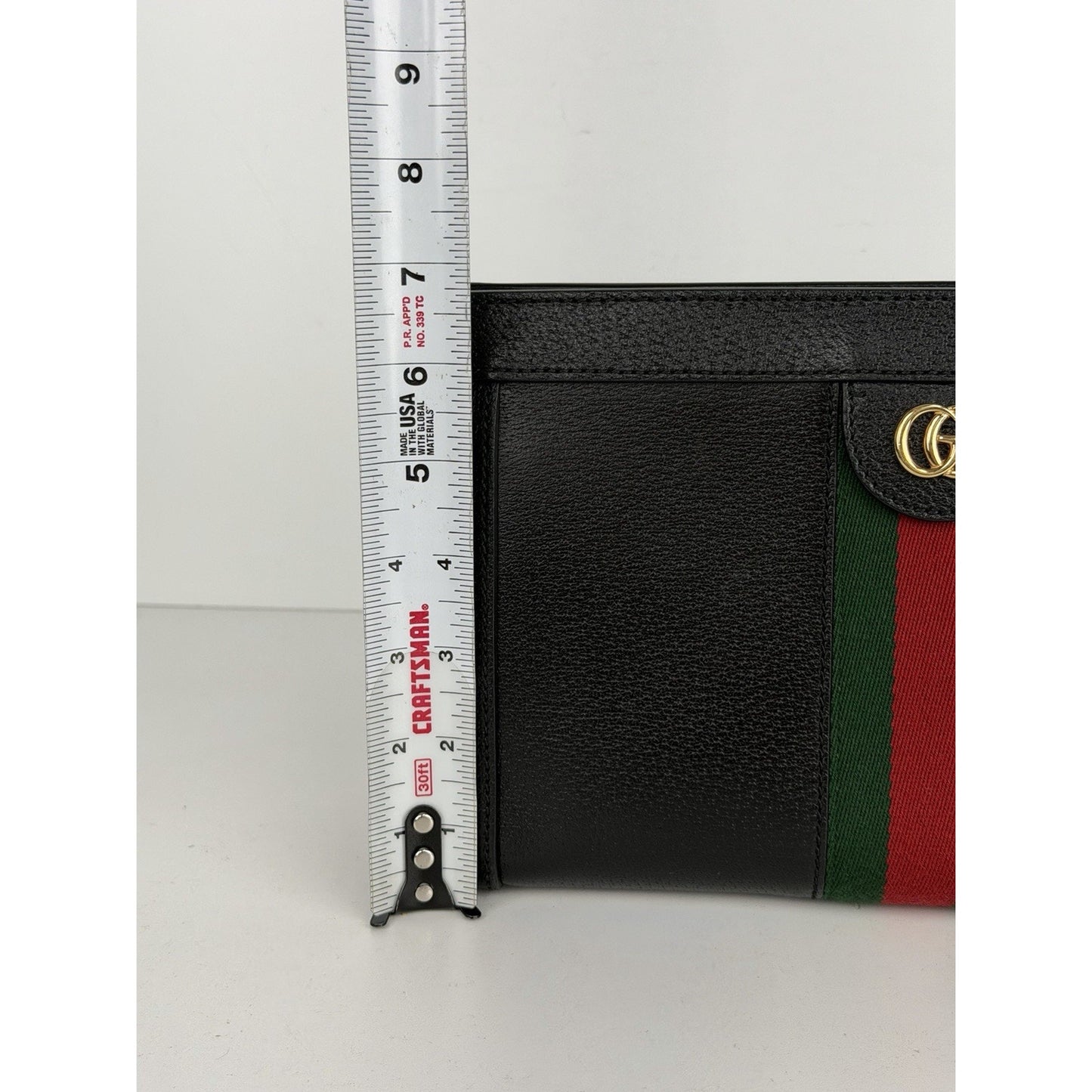Gucci Ophidia Chain Shoulder Bag Small Black Calfskin Leather with Web Accent E6