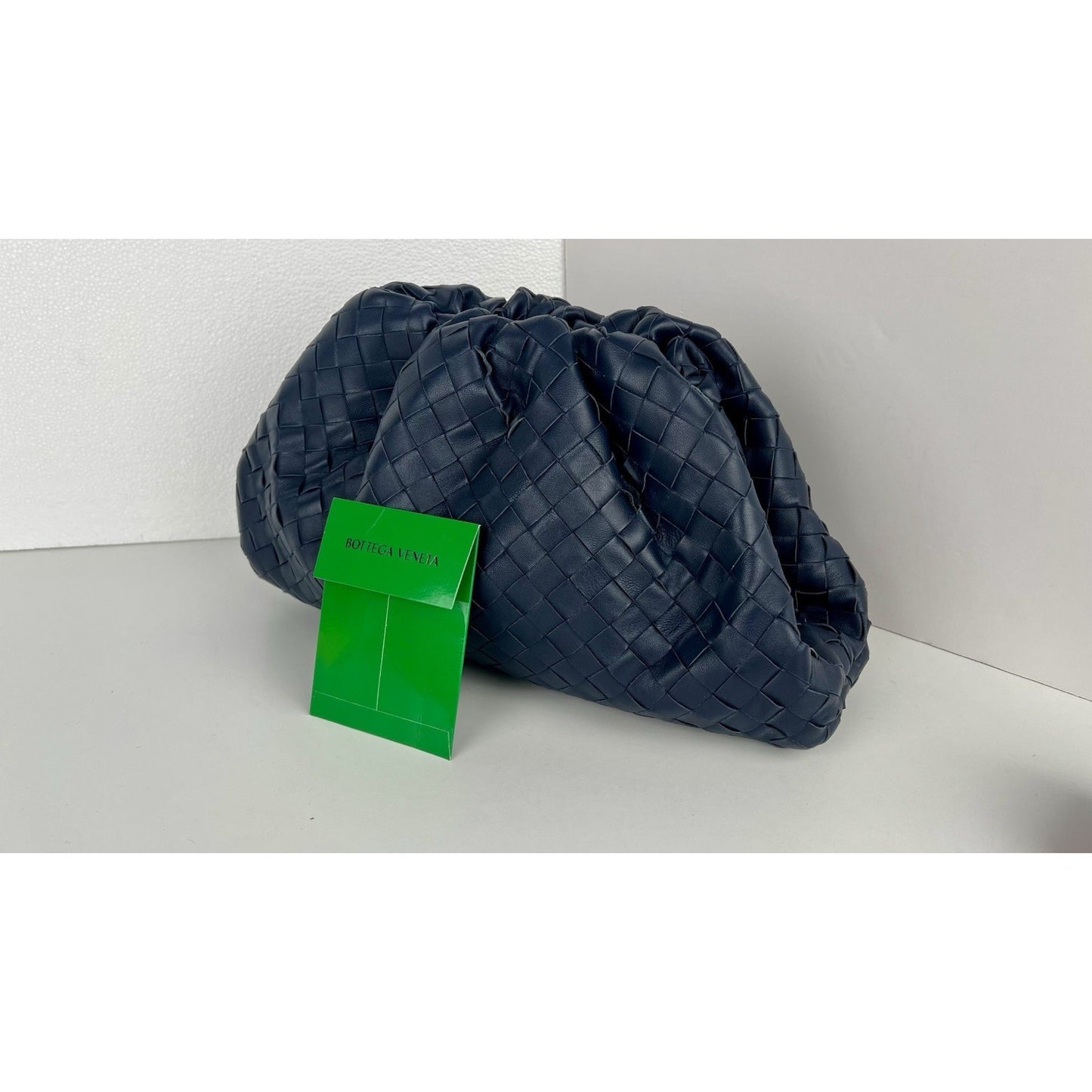 Bottega Veneta The Pouch Intrecciato Leather Blue