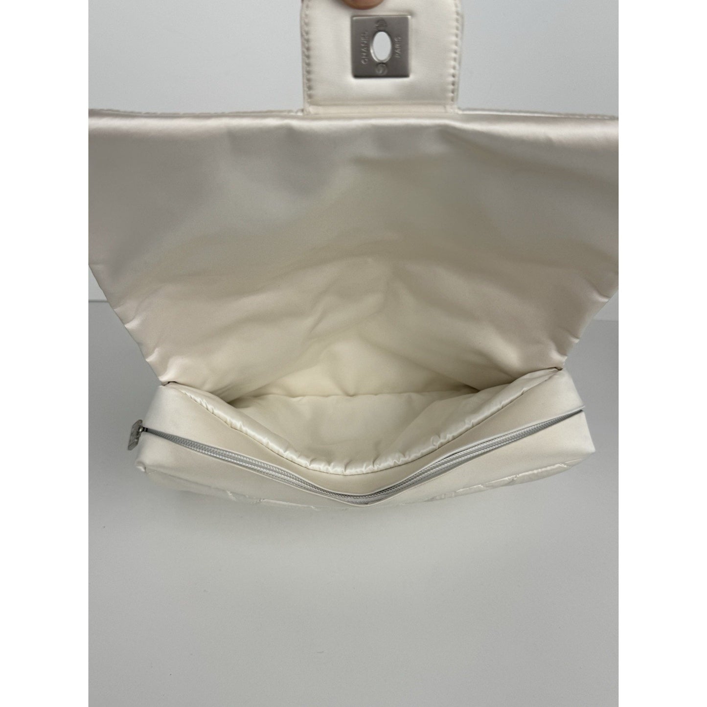 Chanel Ski Sport White Shoulder Bag with Silver Hardware B-9