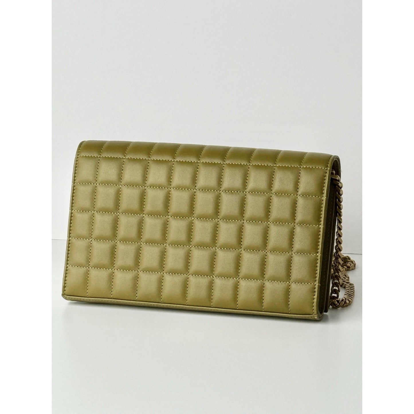 Saint Laurent Cassandre Quilted Leather Shoulder Bag Women's Green