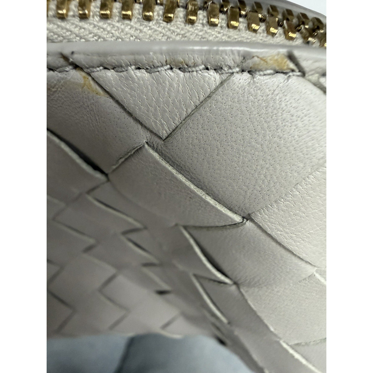 Bottega Veneta Concert Pouch Crossbody Bag Mini in Gray Intrecciato Leather E-1