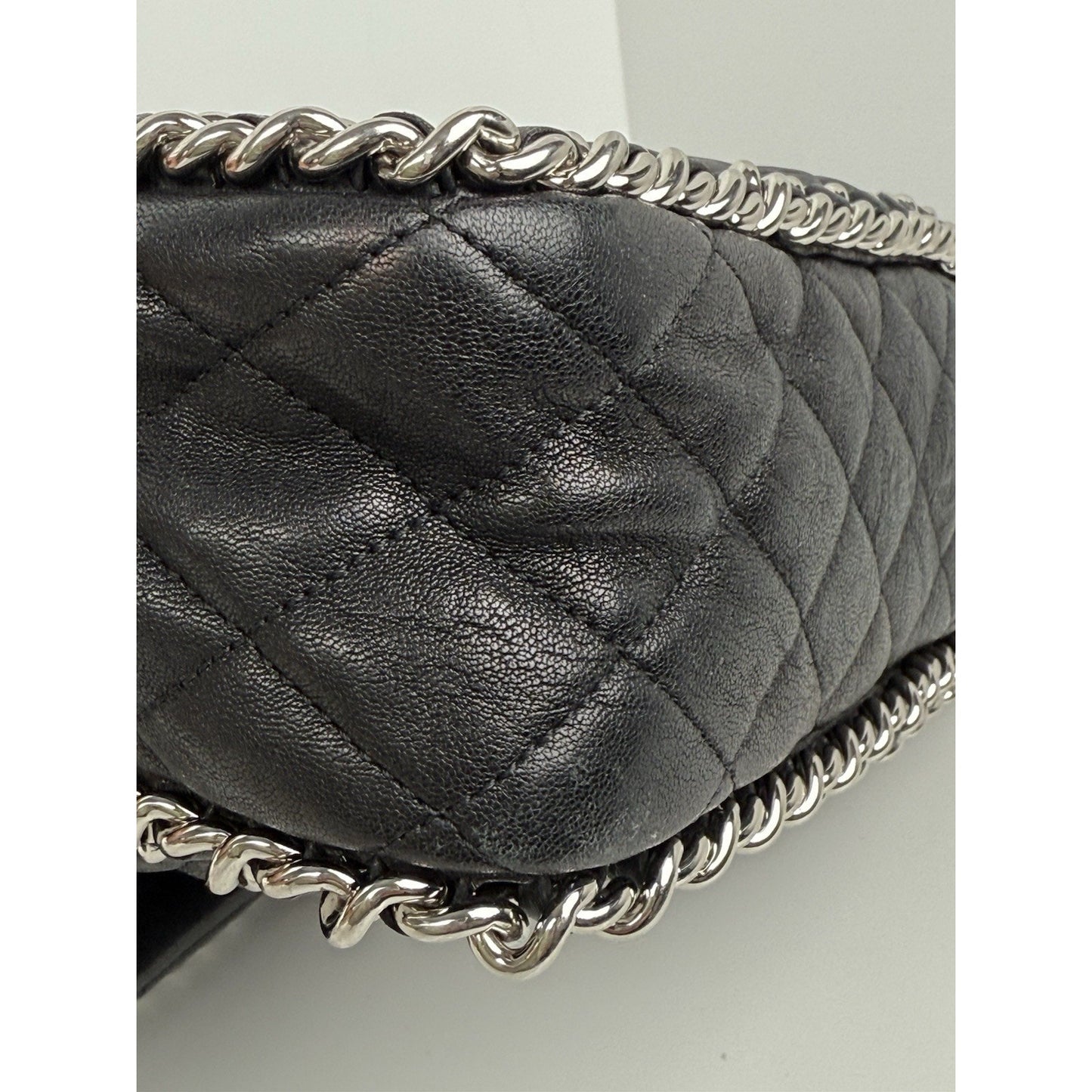 Chanel Paris-Dallas Maxi Chain Around Flap Bag Quilted Black Leather