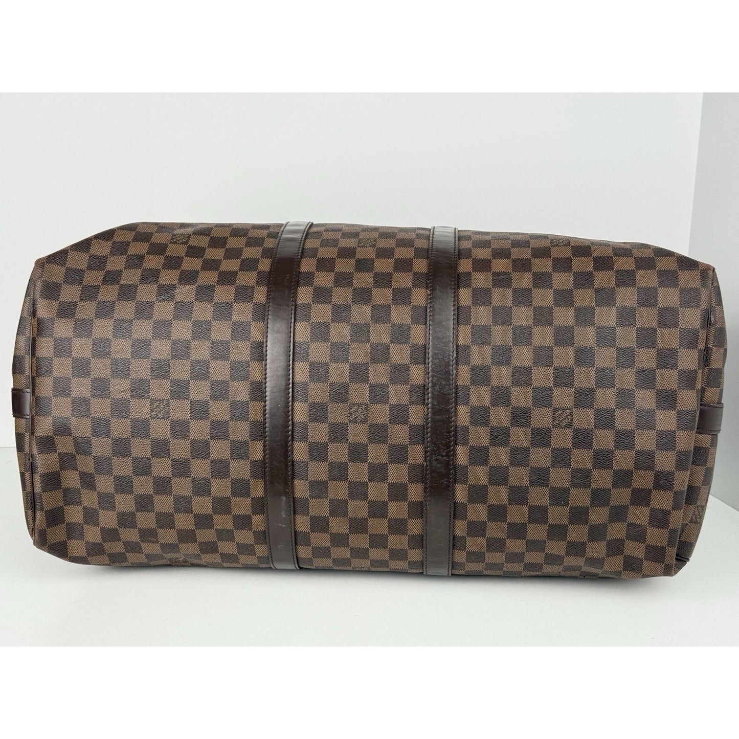 Louis Vuitton Keepall Boston Duffle 55 Damier Ebene Brown Canvas
