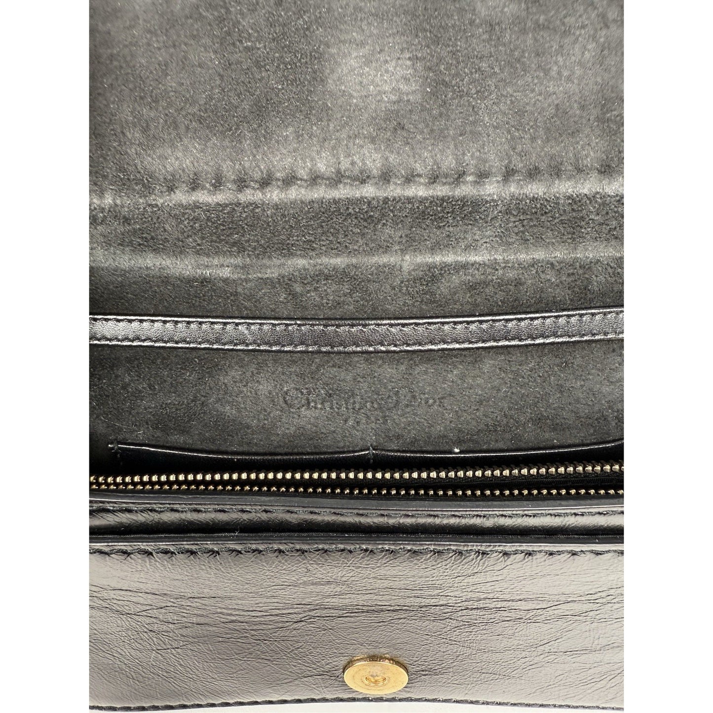 Christian Dior Black Calfskin Leather J'ADIOR Wallet on Chain Clutch Bag