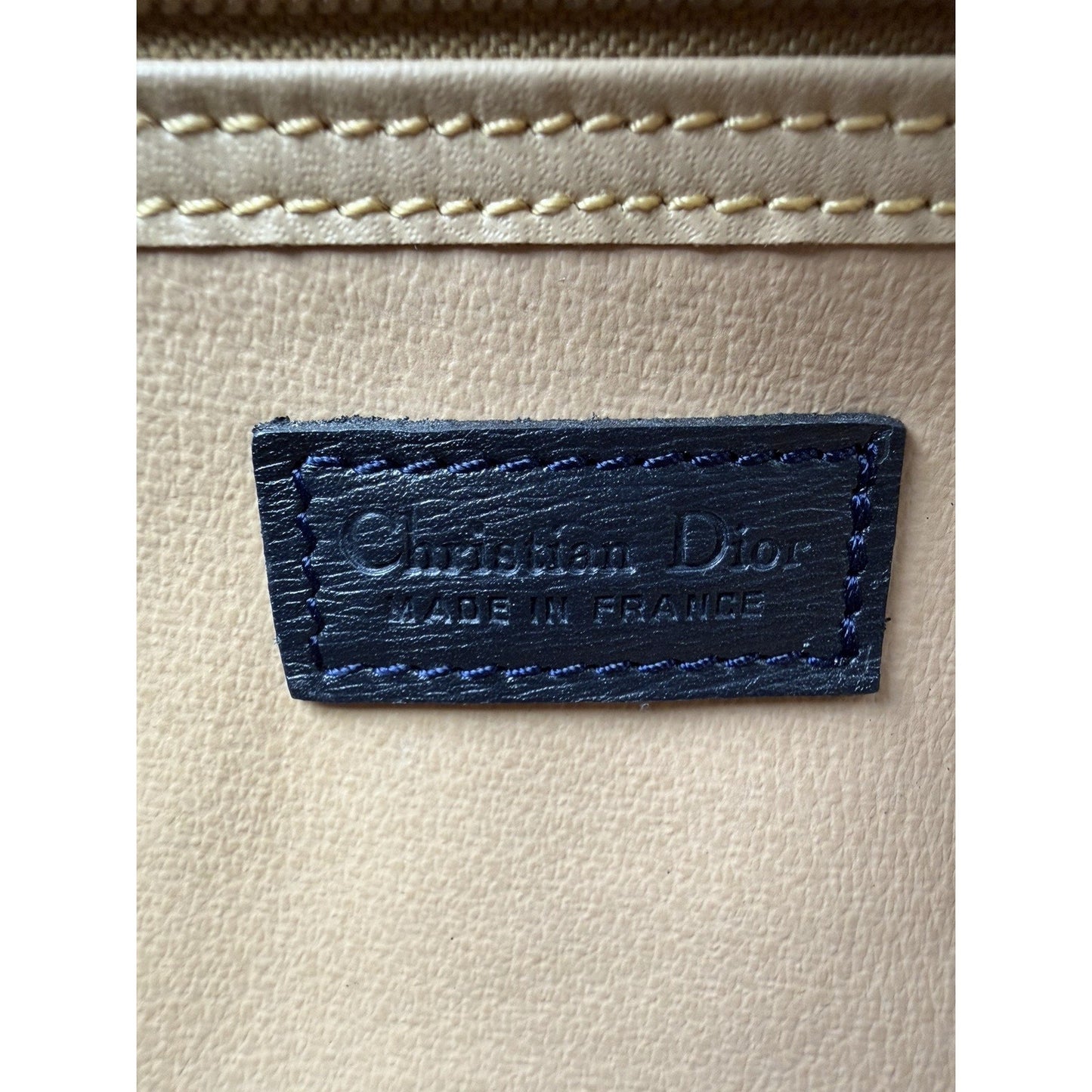 Christian Dior Trotter Boston 40 Bag Vintage in Navy Coated Canvas S