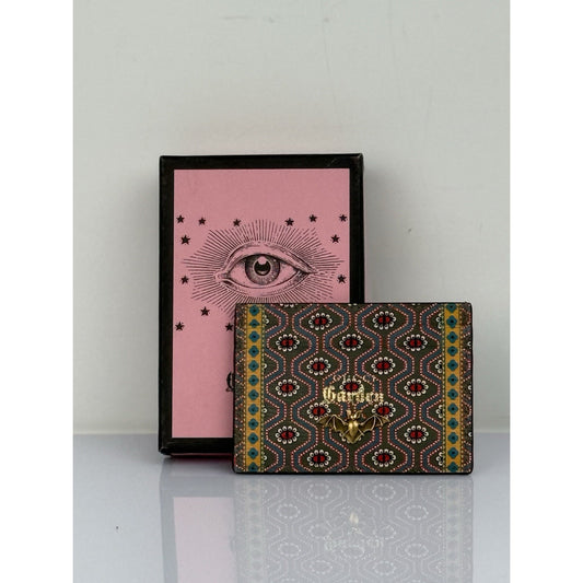 GUCCI Garden Tiger Pink Card Holder Wallet Unisex