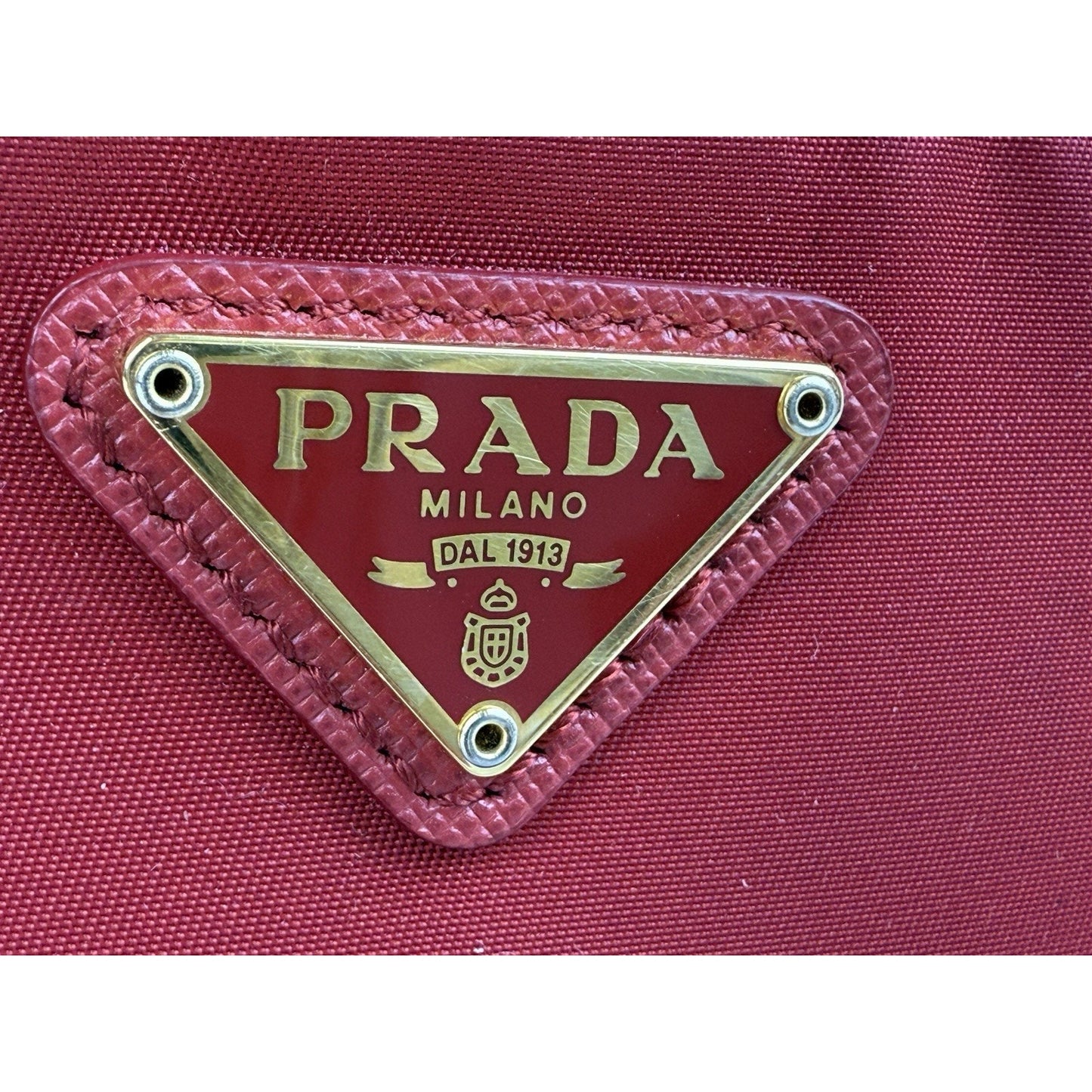 Prada Re-Nylon Alabastro Red Saffiano Duet Bucket Backpack