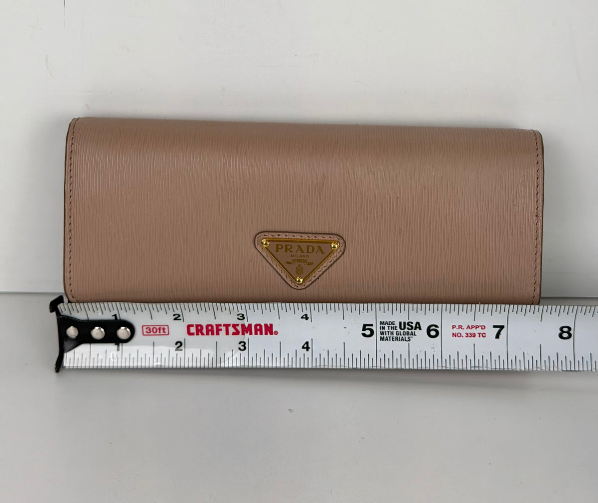 Prada Vitello Move Leather Continental Long Wallet in Dust Pink K-3