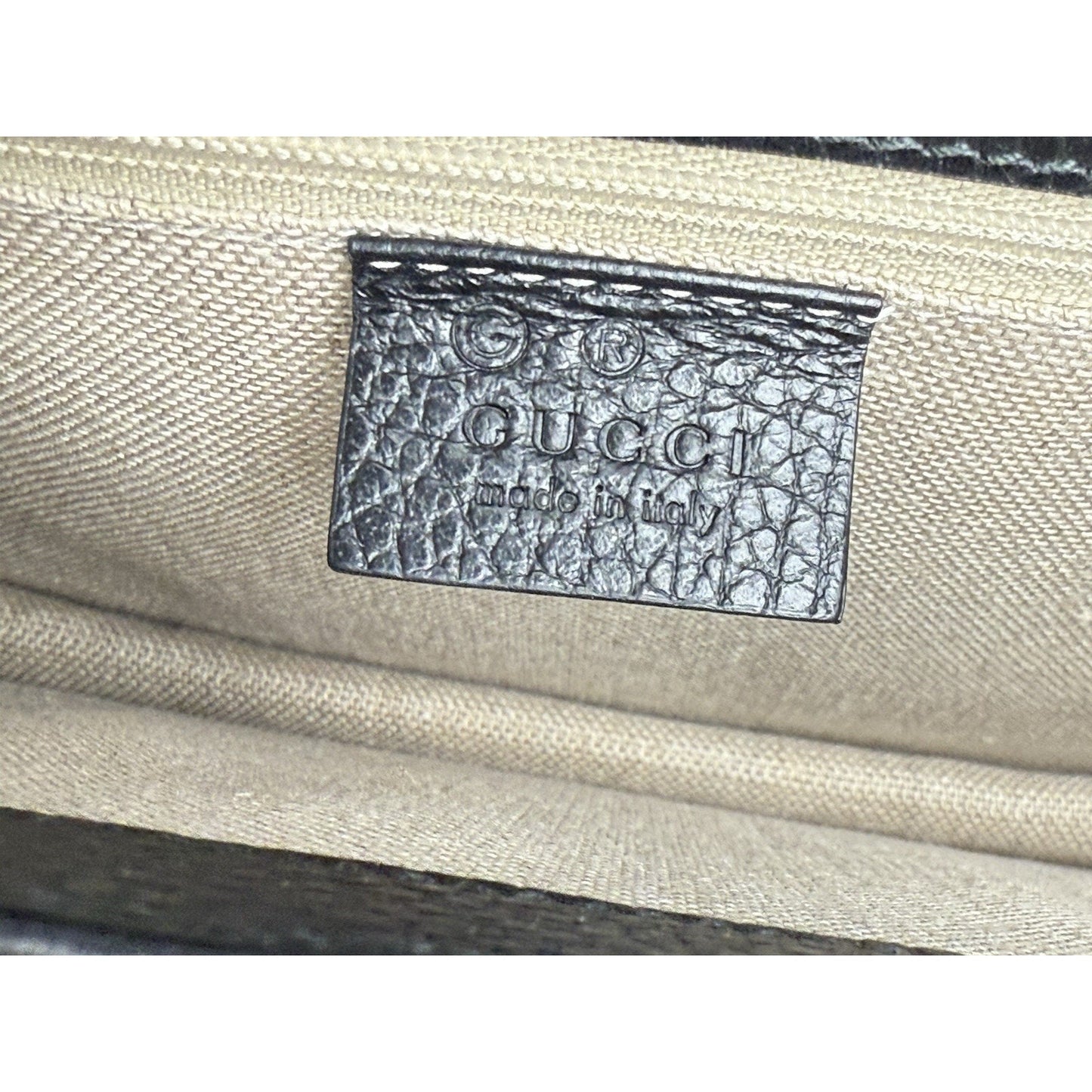 GUCCI Interlocking G Shoulder Bag Black Calfskin