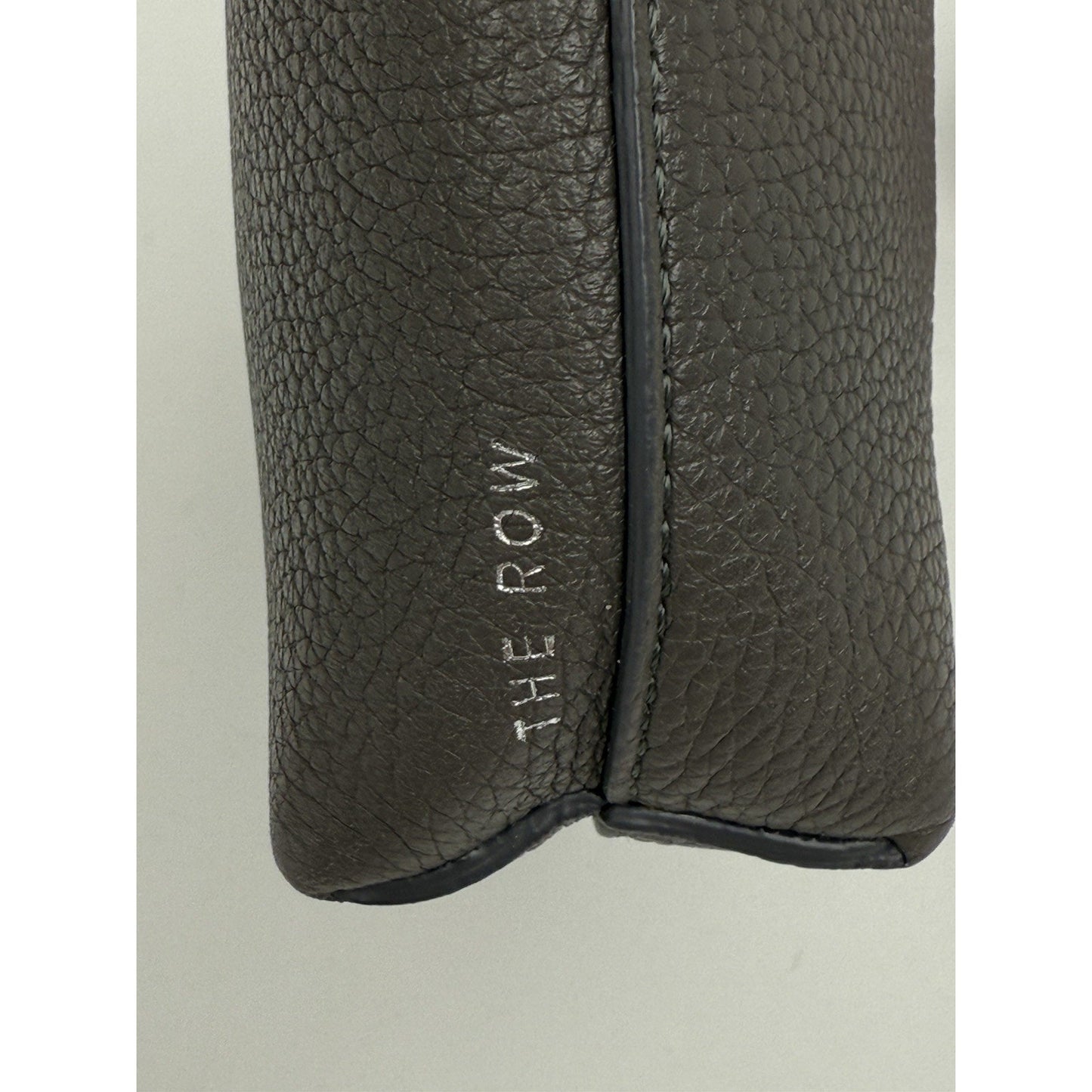 The Row Black Grained Leather Clutch