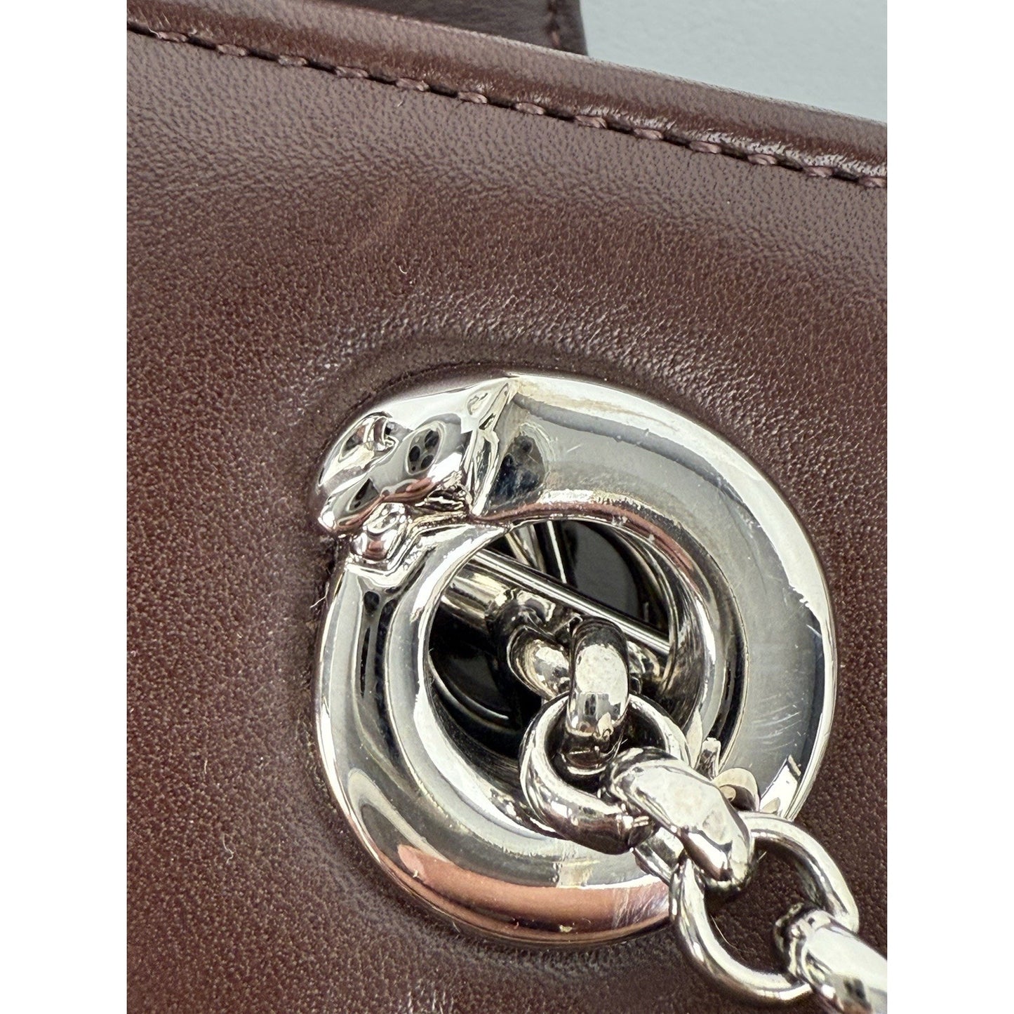 Cartier Panthere Brown Leather Shoulder Bag