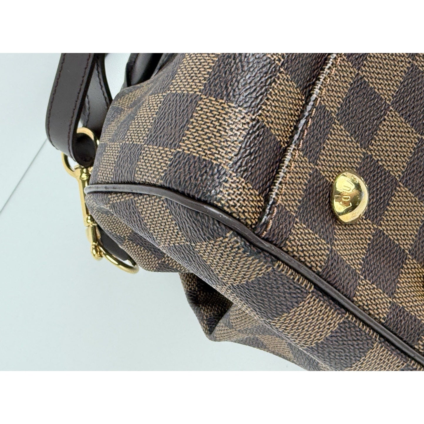 Louis Vuitton Trevi Shoulder Bag PM Brown Canvas Damier Ebene