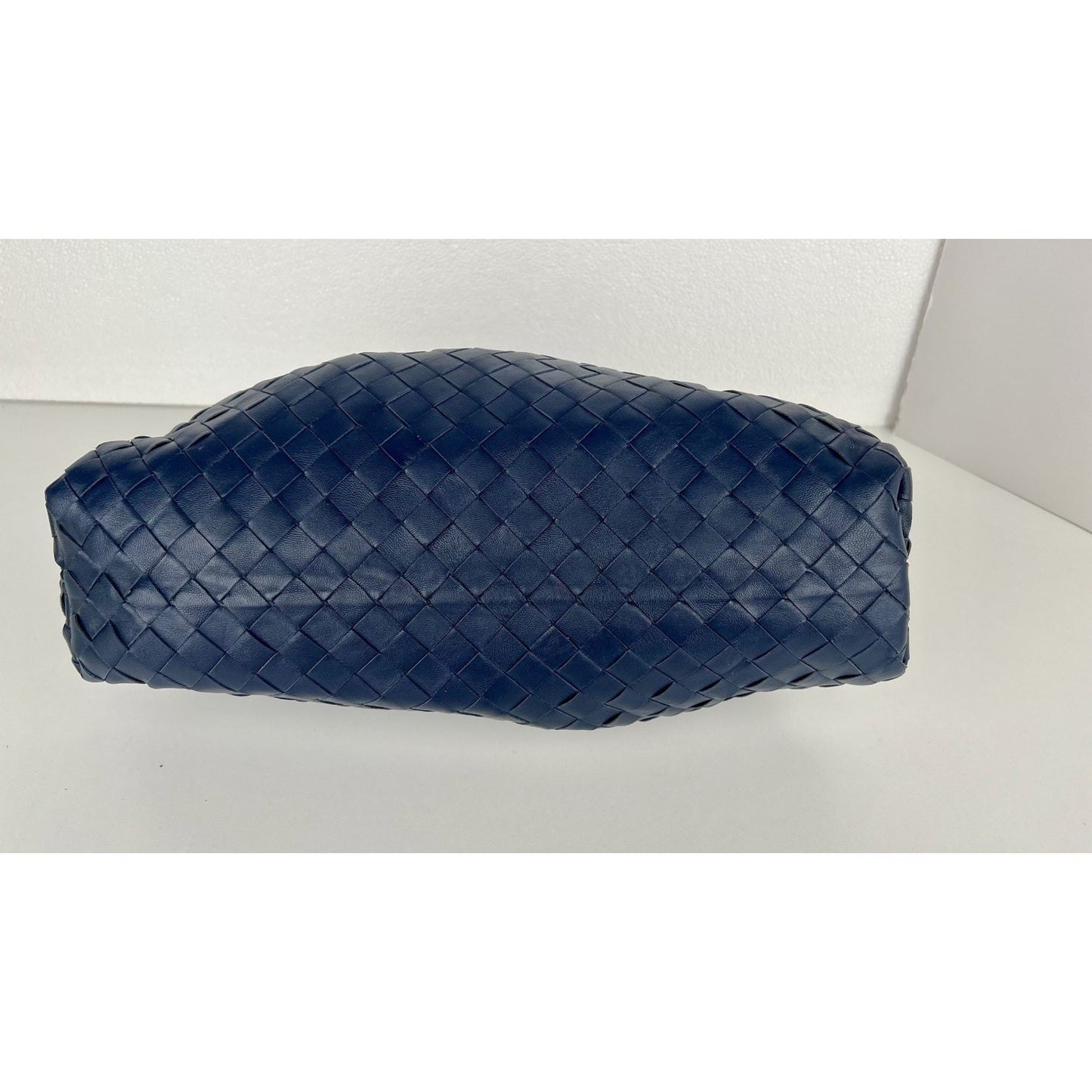 Bottega Veneta The Pouch Intrecciato Leather Blue