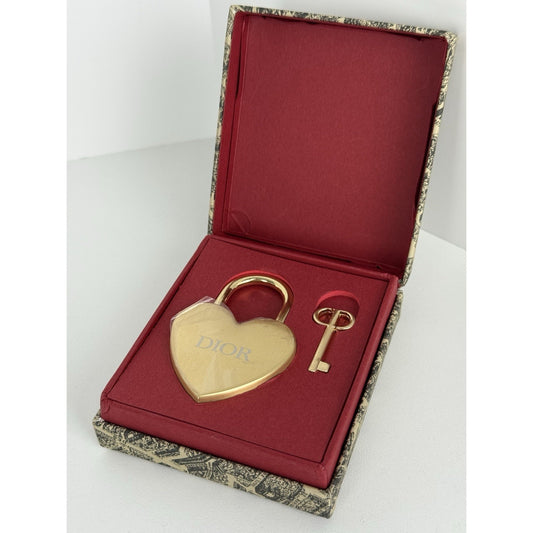 Christian Dior Padlock Charm Keychain 2023 Key and Lock Heart