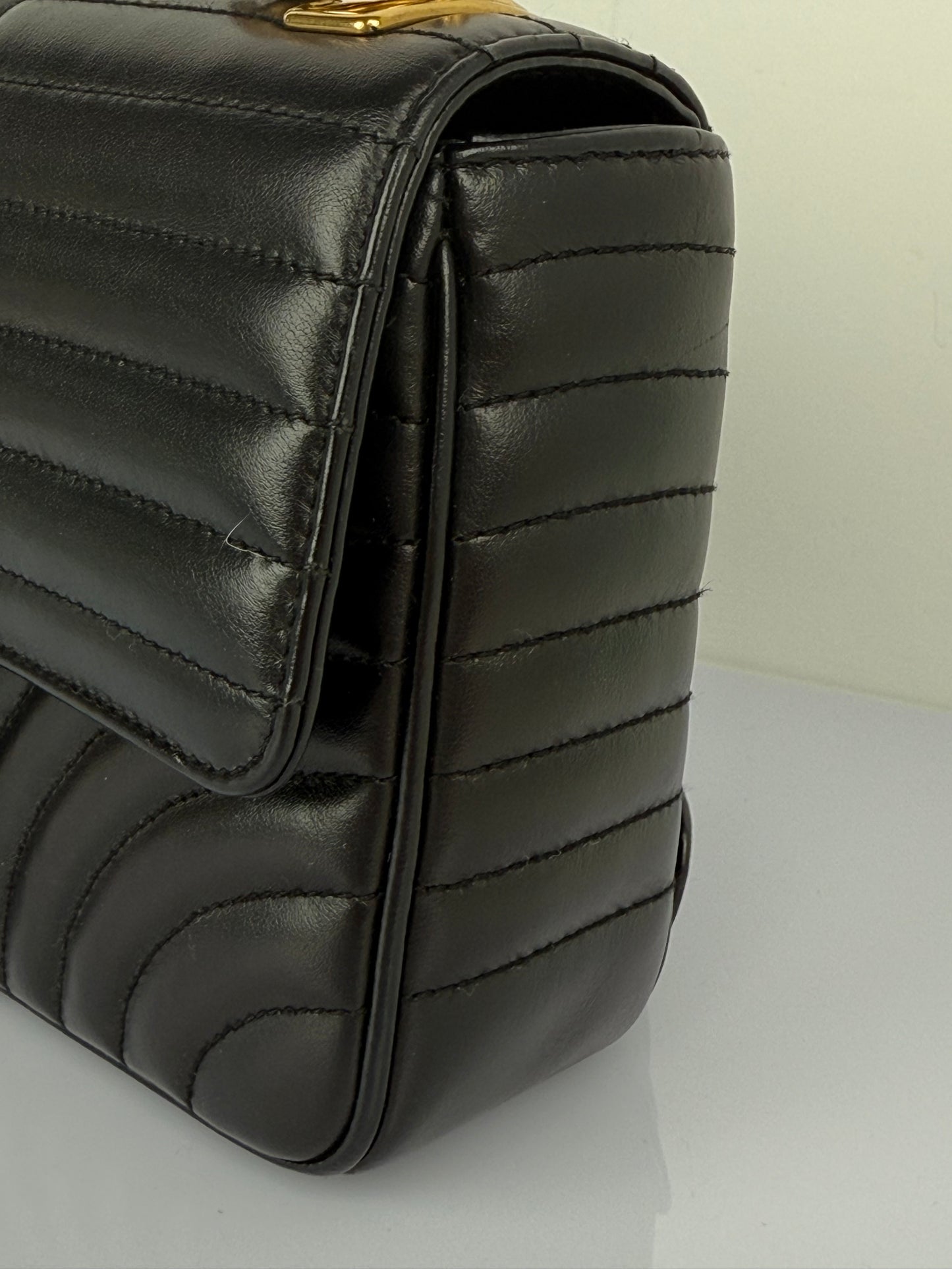 Prada Diagramme Black Leather Should Bag