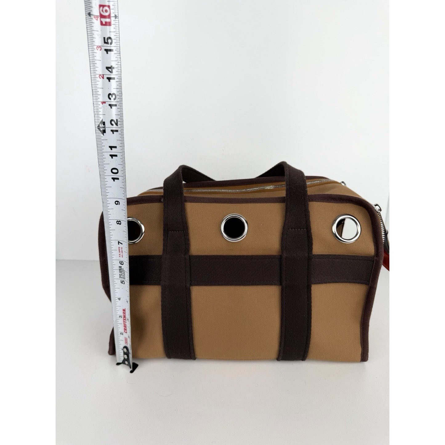 Hermes Toile Carrying Bag in Brown Breathable Canvas for Small Dogs 2022 E-4