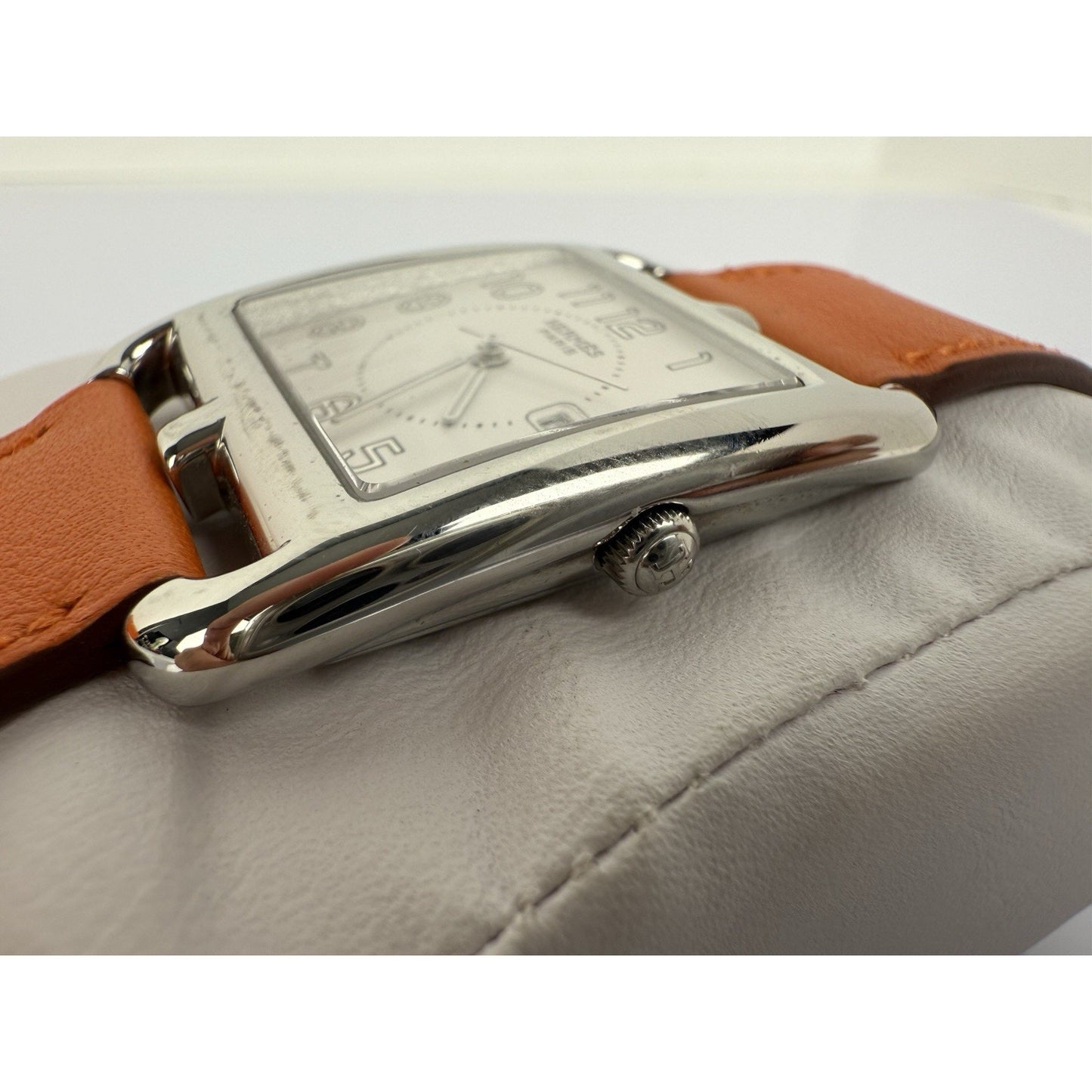 HERMES Cape Cod Orange Leather Band Watch CC2.710