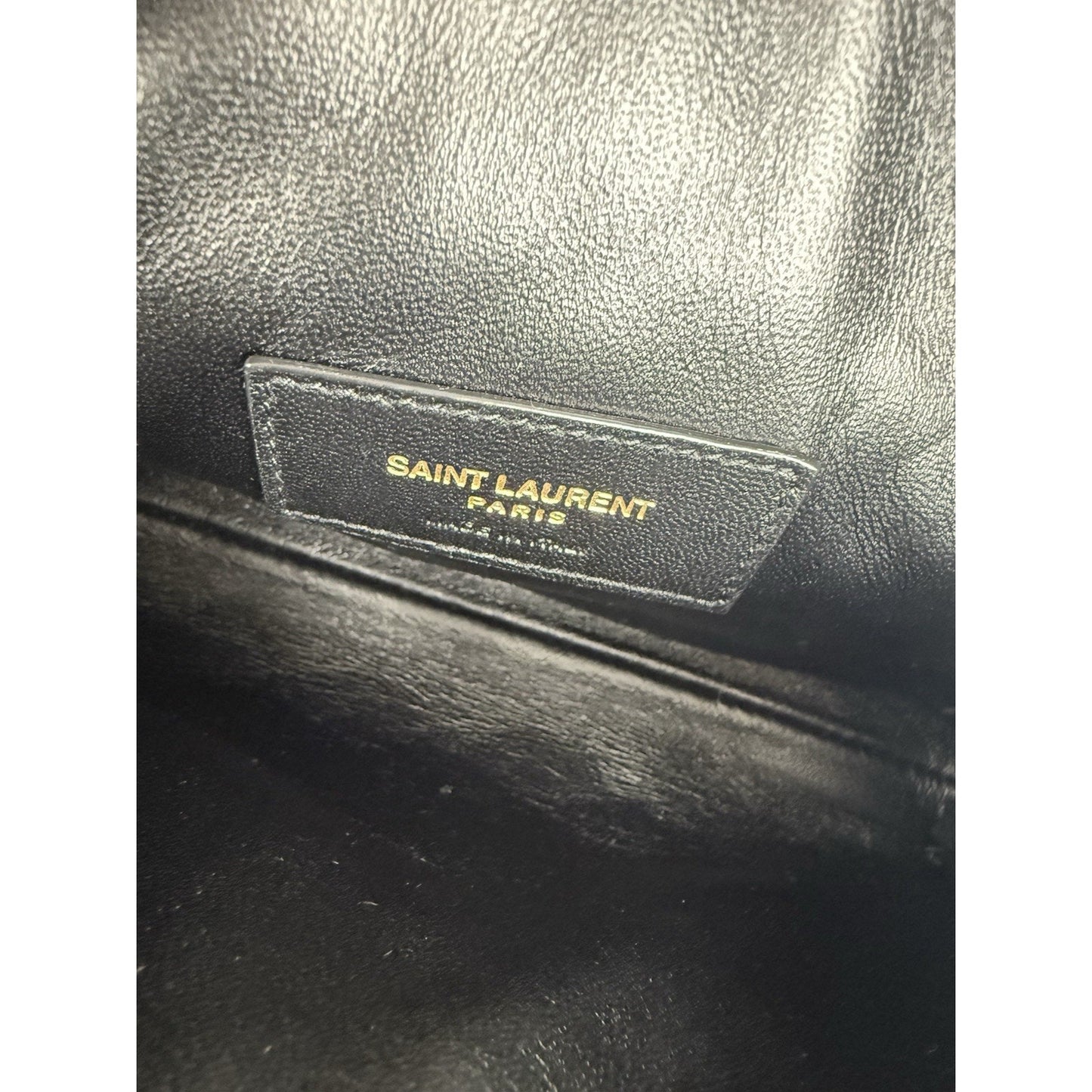Saint Laurent Gaby Black Patent Leather Chain Strap Crossbody Women's Bag