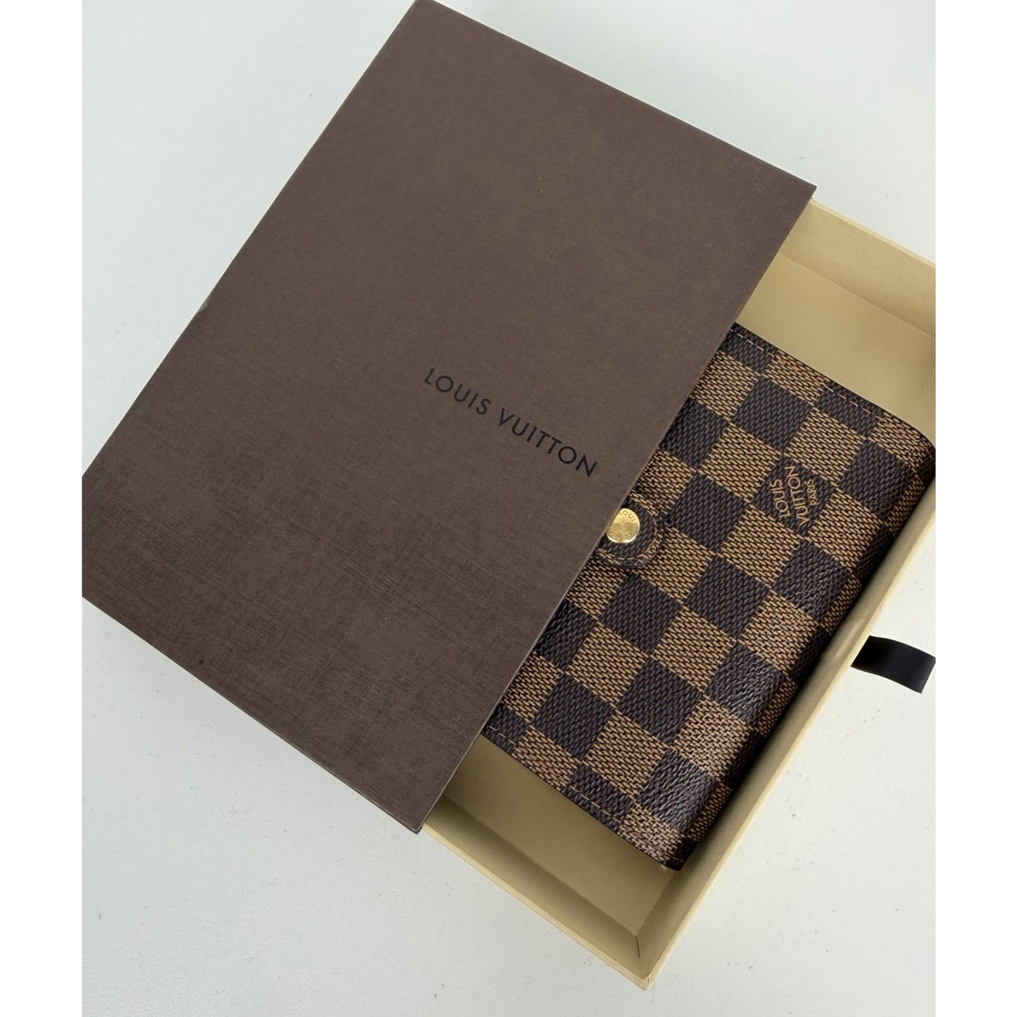 Louis Vuitton Portefeuille Viennois Wallet Vintage in Damier Ebene Canvas 2006