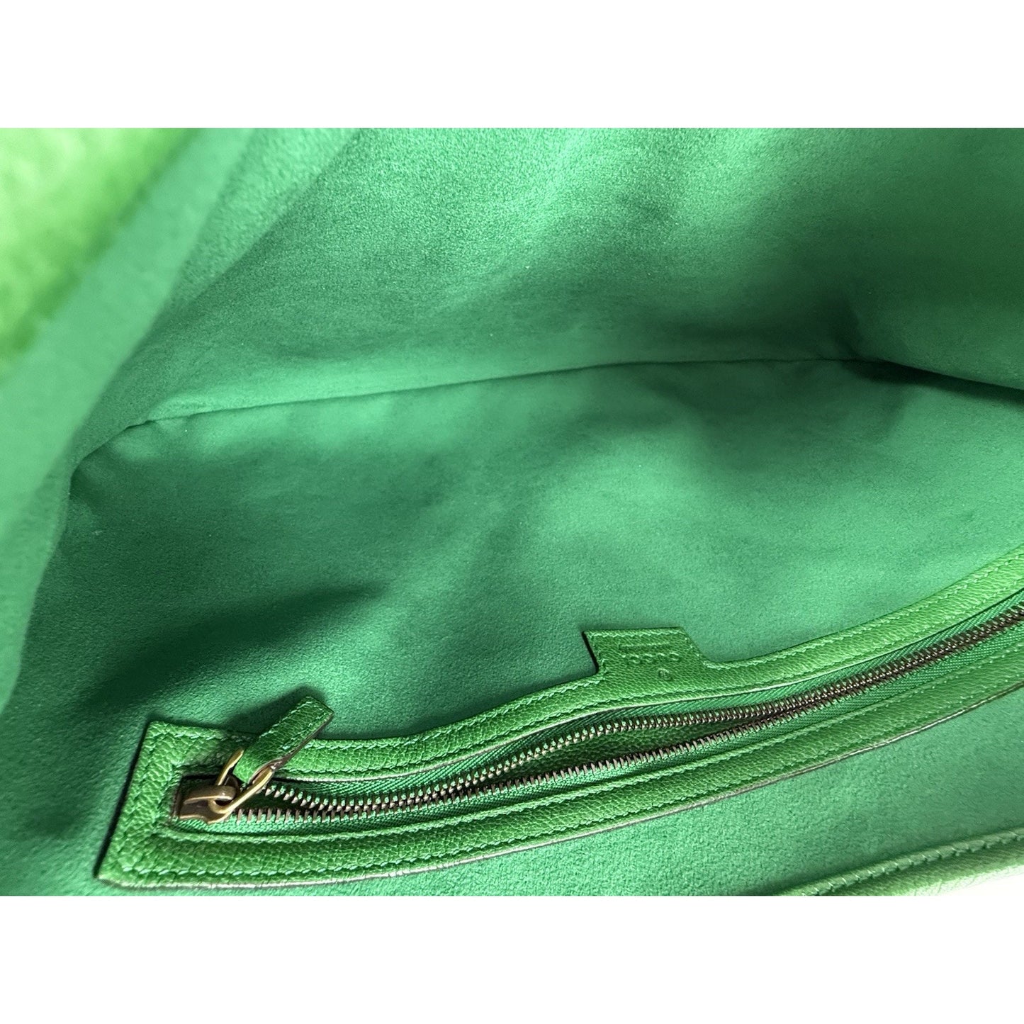 GUCCI Aphrodite GG 2 Way Shoulder Bag Green Calfskin Leather