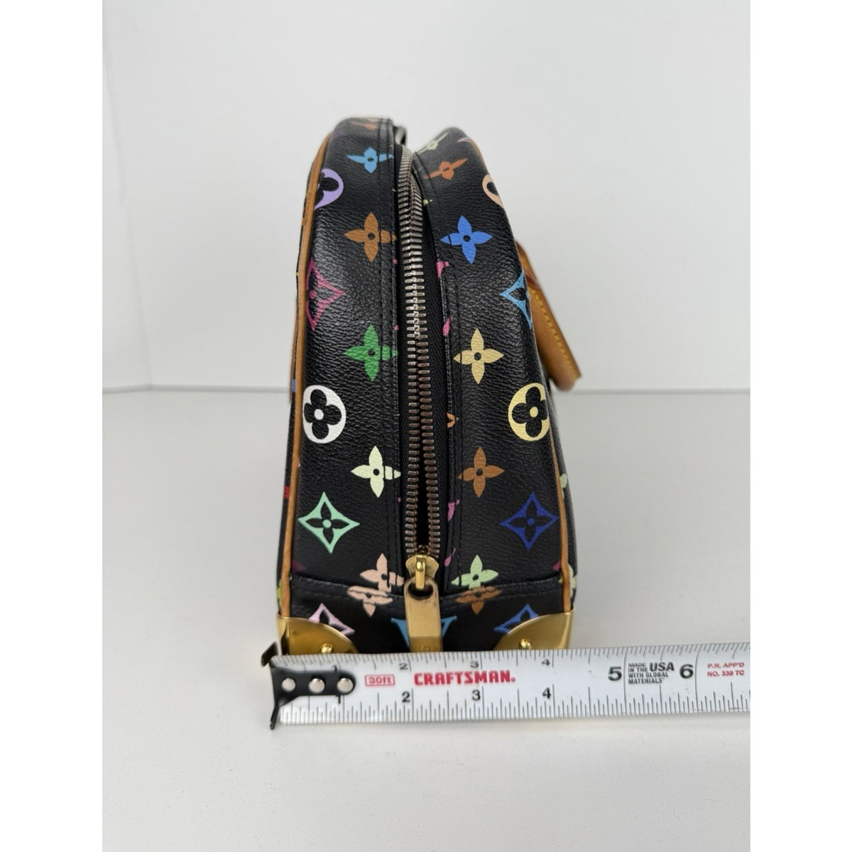 Louis Vuitton Trouville Top Handle Bag in Black Coated Canvas Vintage 2005 E2