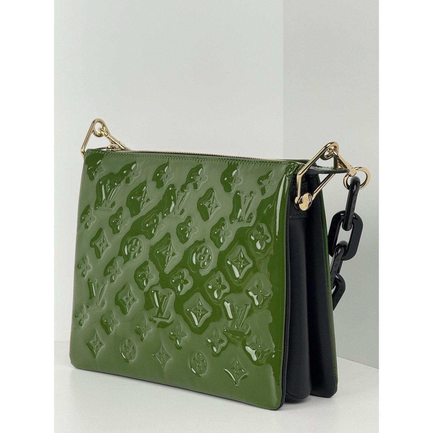 Louis Vuitton Monogram Vernis Coussin PM Green Patent Leather