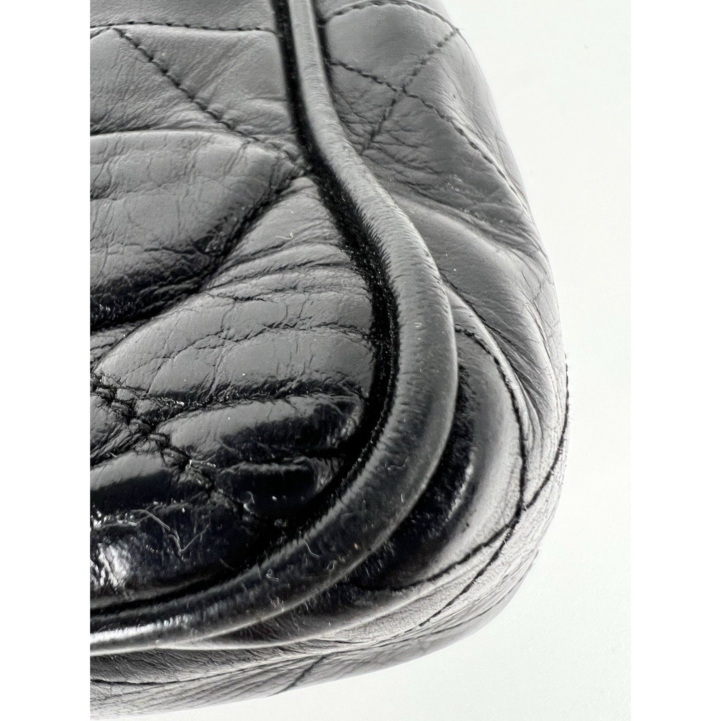 CHANEL Vintage Lambskin Black Leather Tote Shoulder Bag (1989-1991)