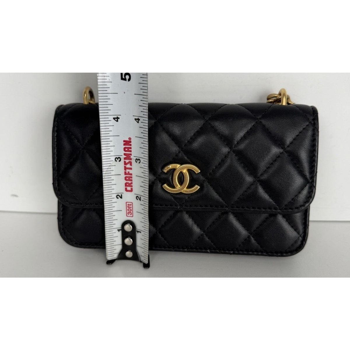 Chanel Dynasty Flap Phone Holder Bag in Black Leather with Gold-Tone HW 2019 D5