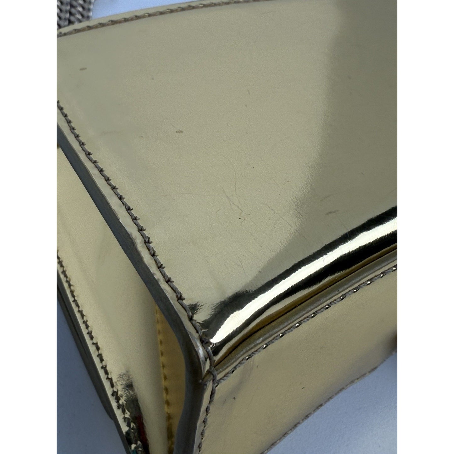 BALENCIAGA Hourglass Mirror Wallet On Chain Bag in Gold