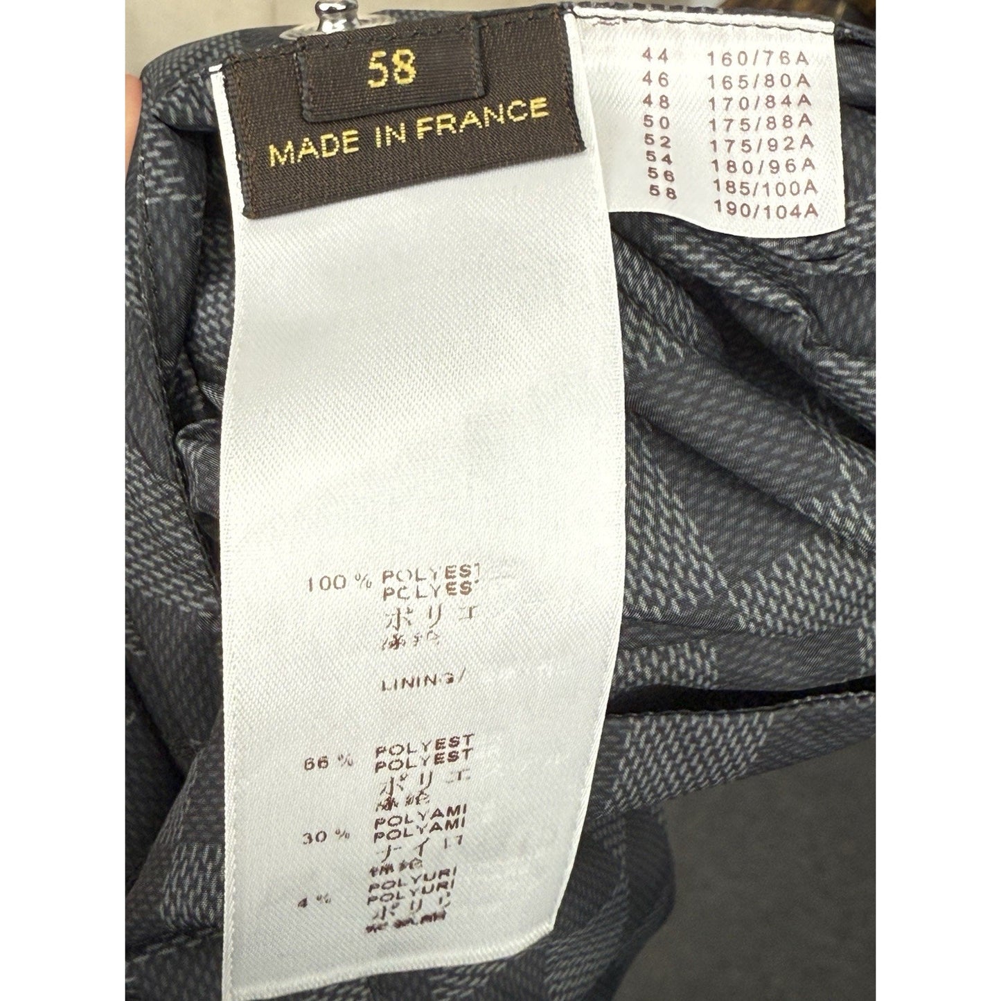 Louis Vuitton Damier Graphite Windbreaker Jacket Size XXL Silver Hardware