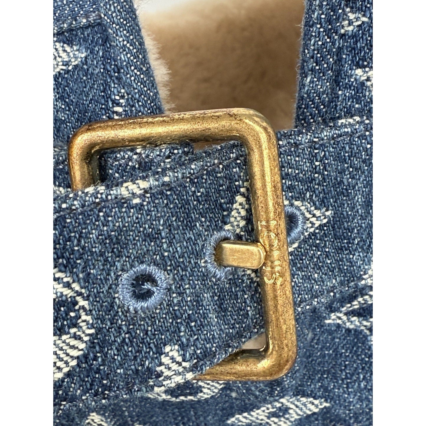 Louis Vuitton × NIGO LV Cozy Line Monogram Blue Denim Mouton Boots Men's US 8