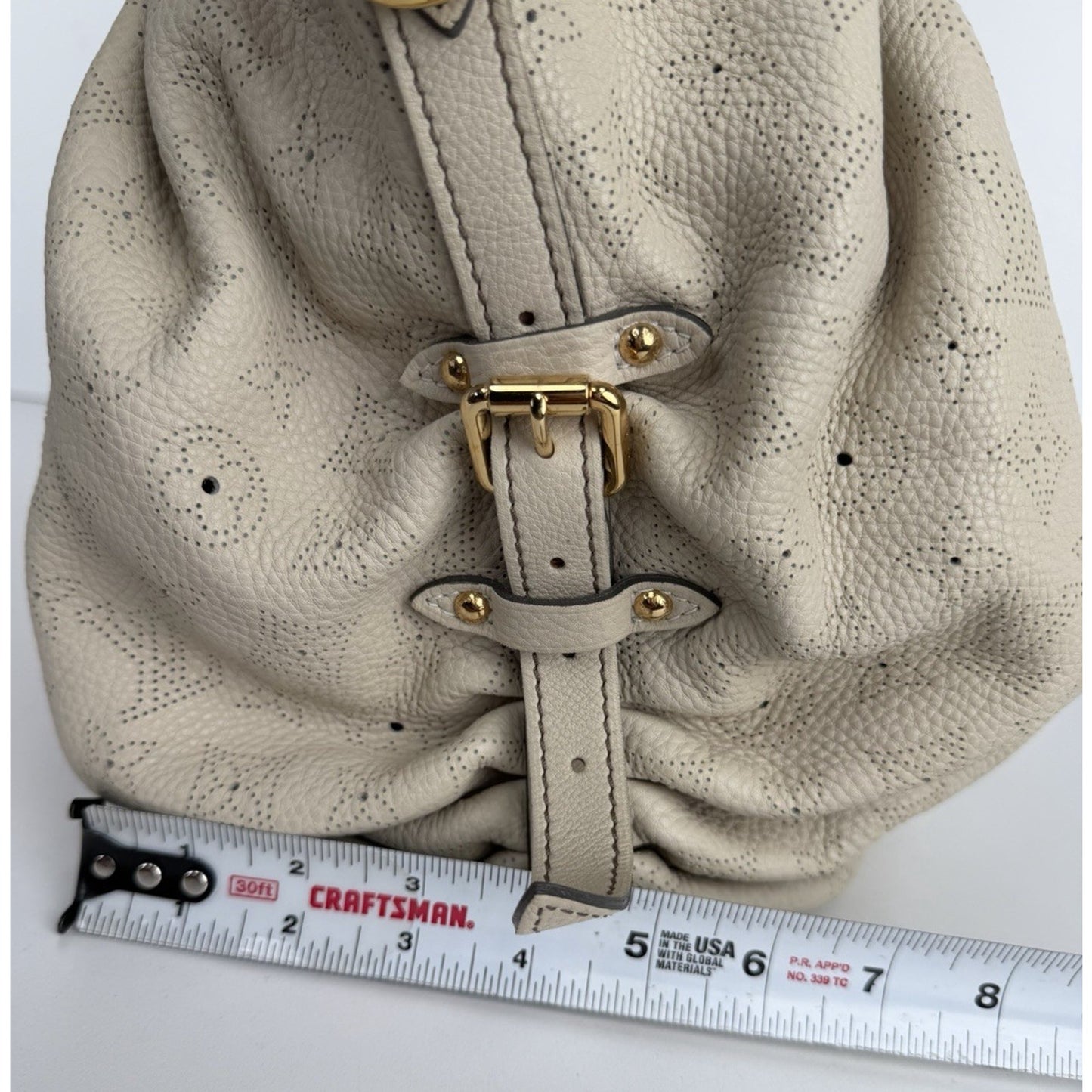 Louis Vuitton Mahina Hobo XL Bag in Ivory Calfskin Leather 2007 S