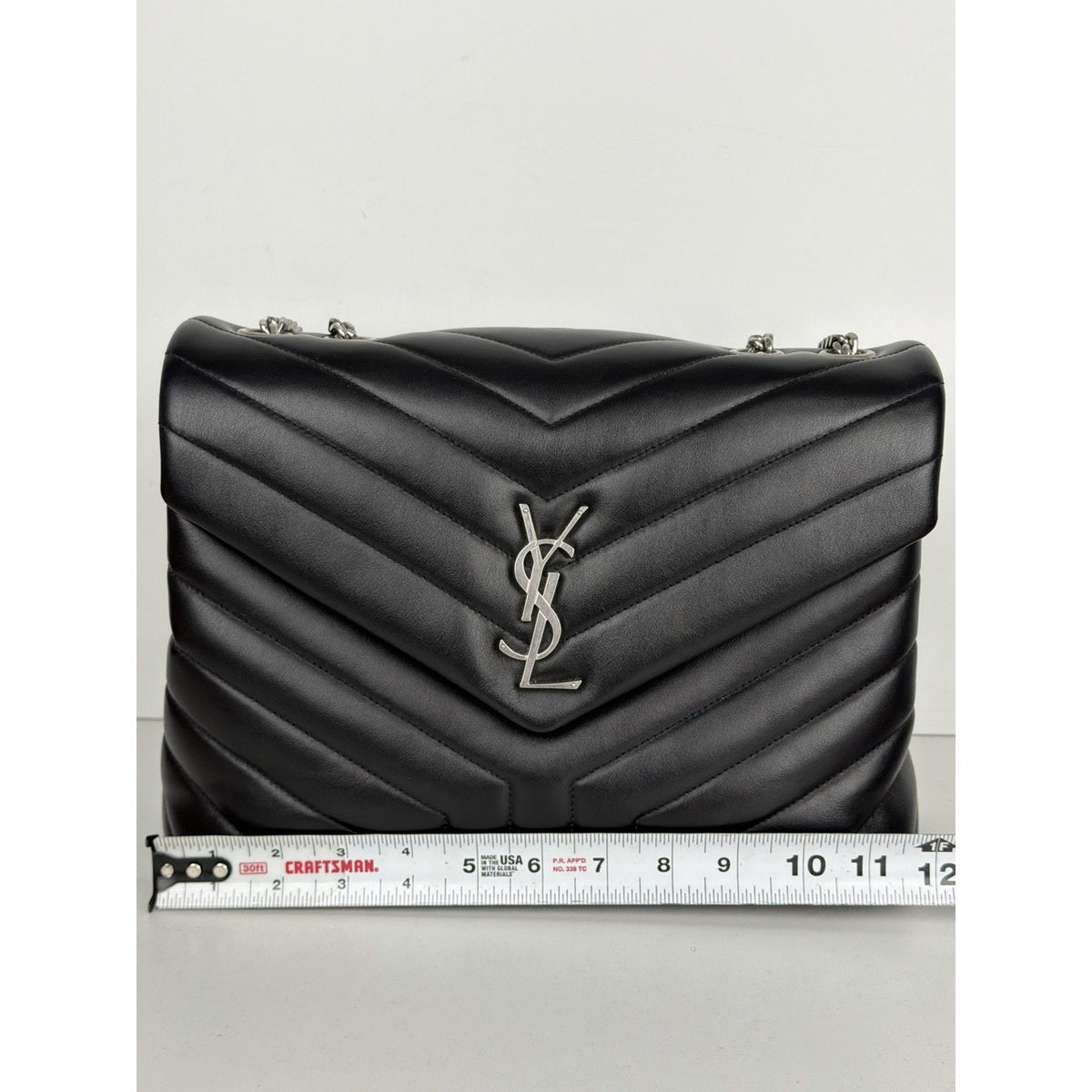 Saint Laurent Medium Loulou Matelasse Leather Shoulder Bag in Black C-5