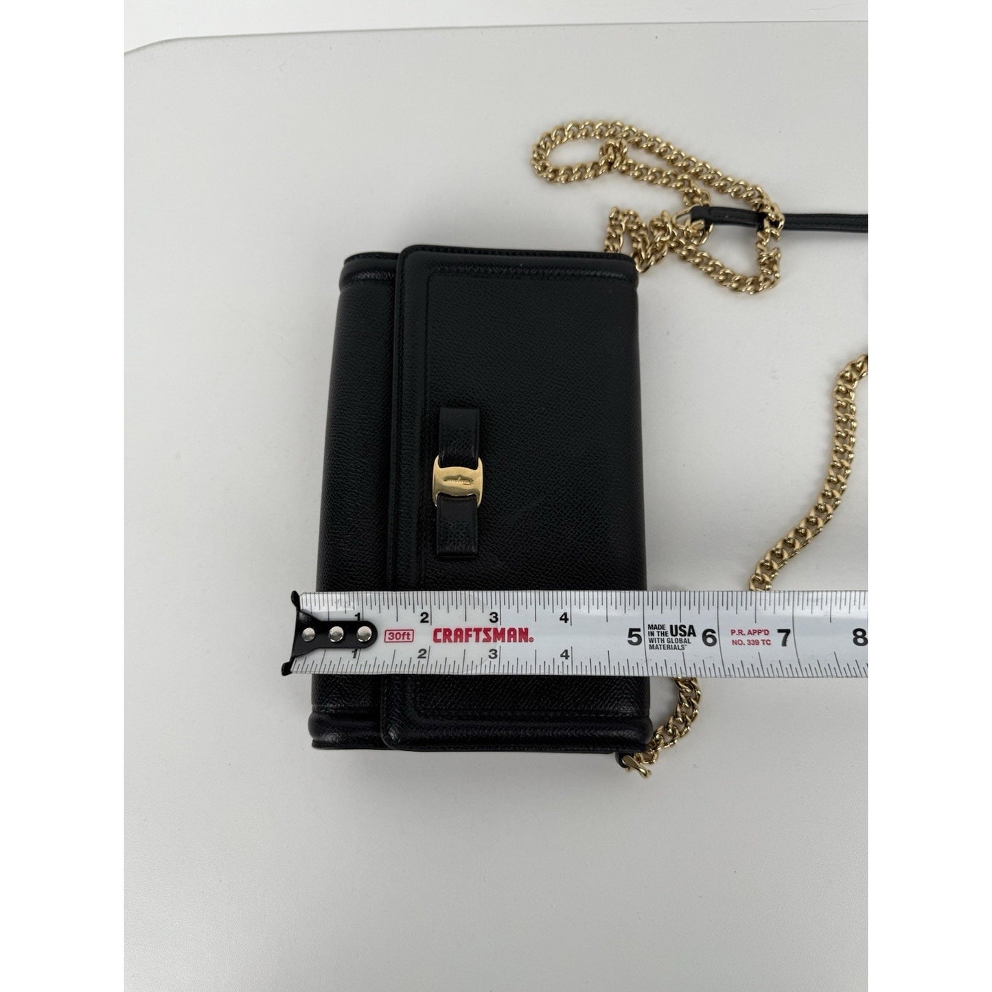 Salvatore Ferragamo Vala Ribbon Shoulder Bag Leather Black