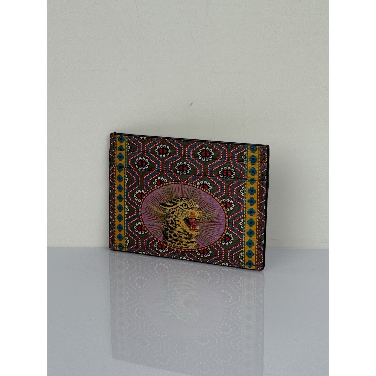 GUCCI Garden Tiger Pink Card Holder Wallet Unisex