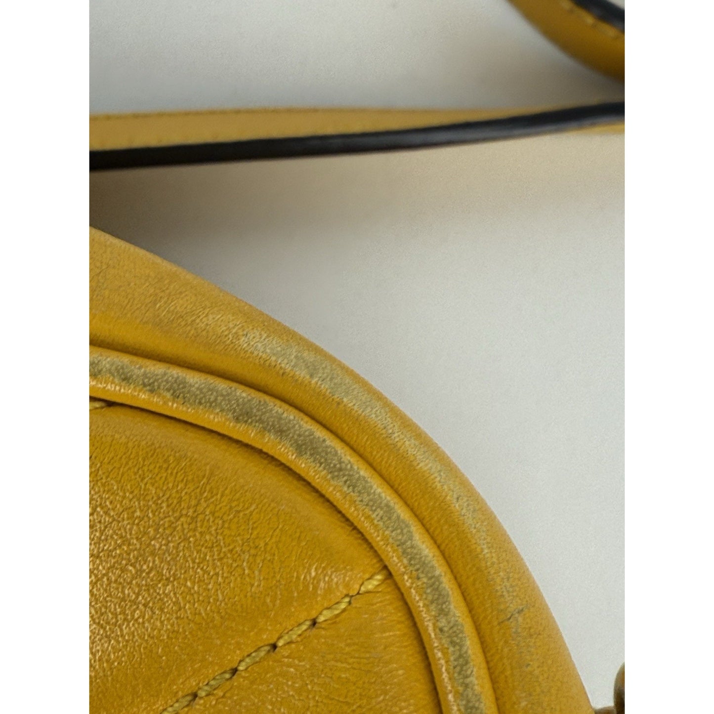 Gucci Mini Marmont Matelassé Yellow Leather Shoulder Bag