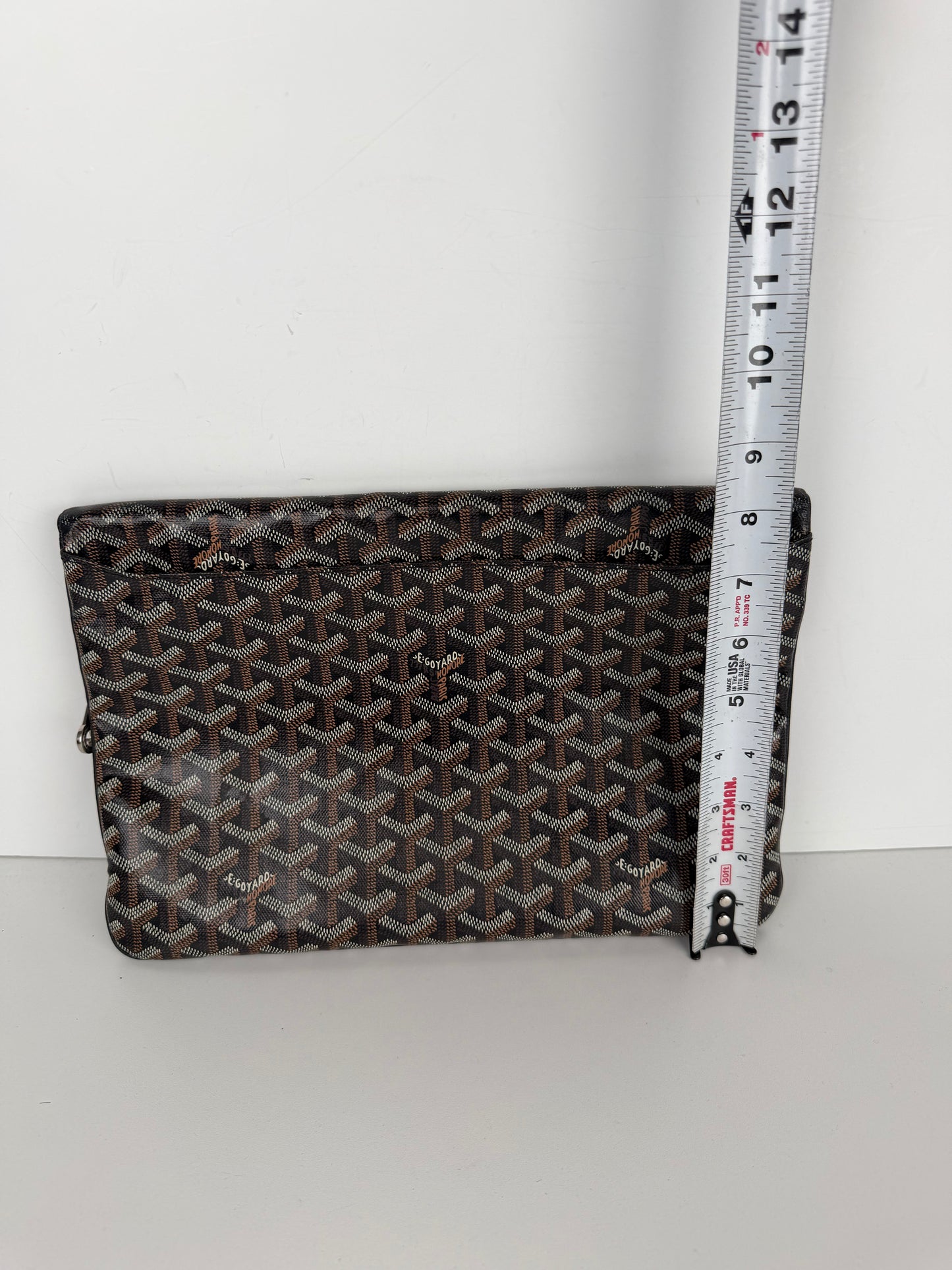 Goyard Sainte-Marie MM Fold Over Clutch Bag in Black Goyardine Coated Canvas YK-2
