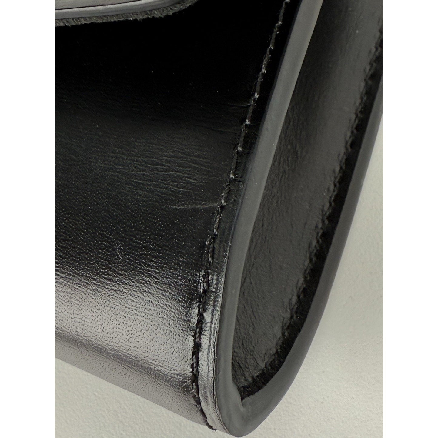 LOUIS VUITTON Black Calfskin Fleur De Lys Pochette Studded Chain Louise
