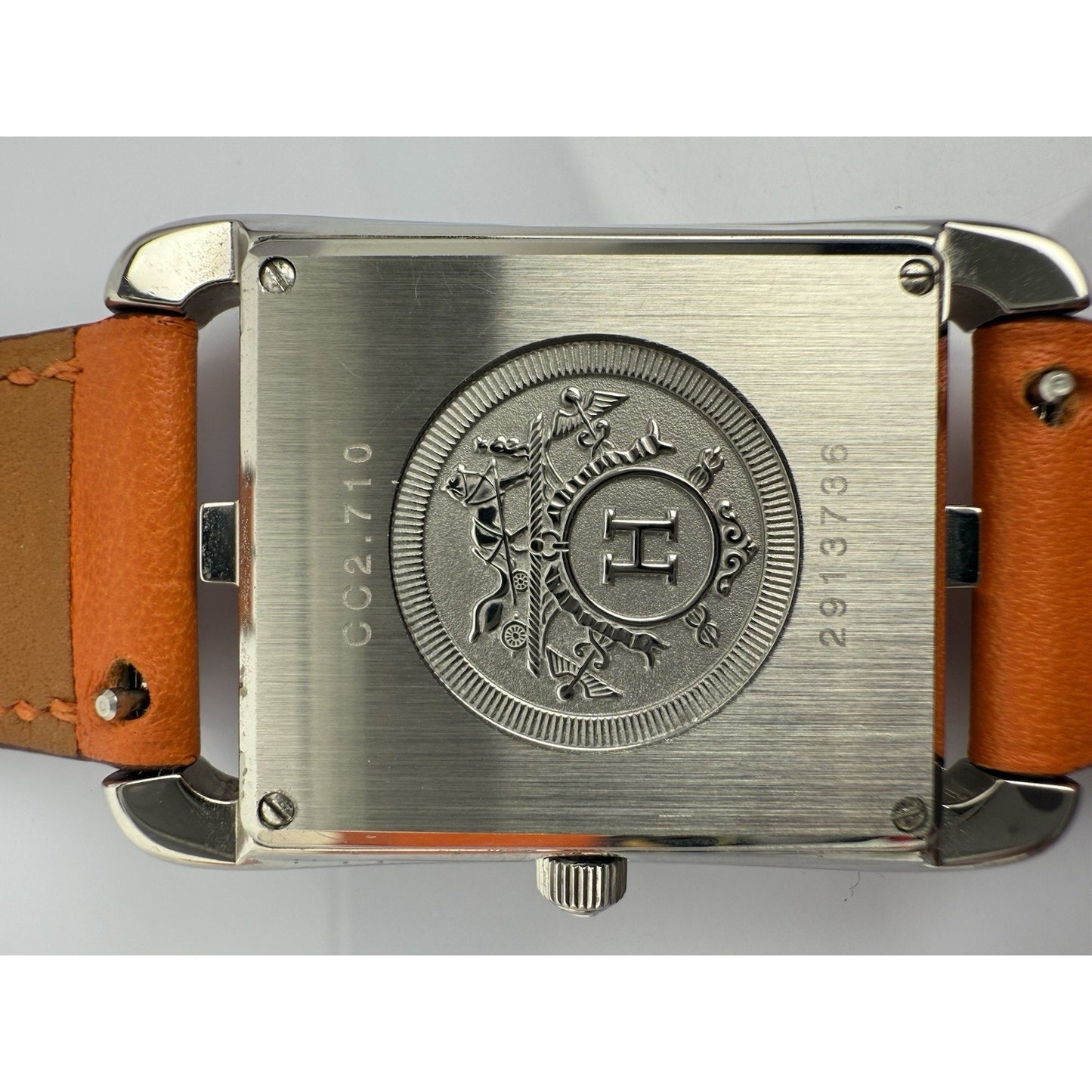 HERMES Cape Cod Orange Leather Band Watch CC2.710