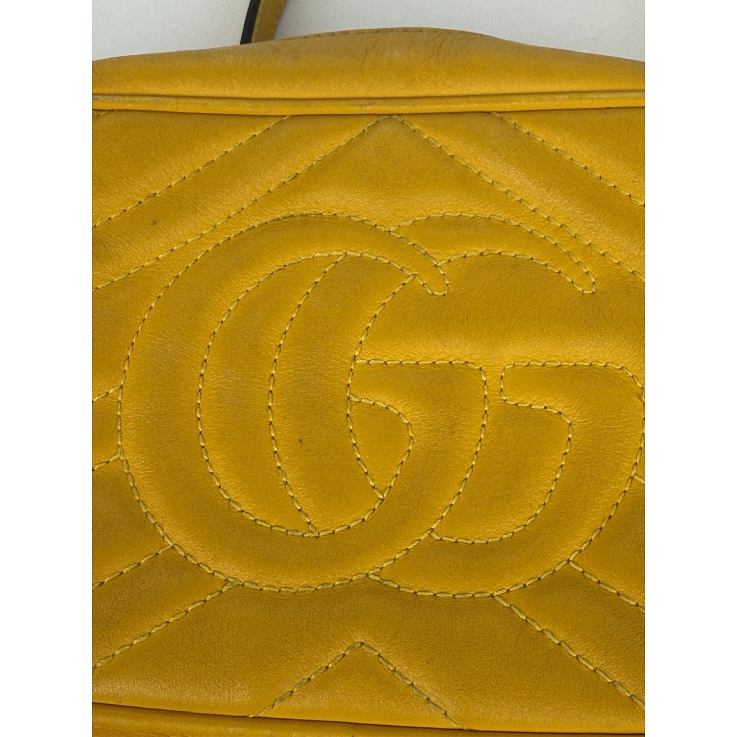 Gucci Mini Marmont Matelassé Yellow Leather Shoulder Bag