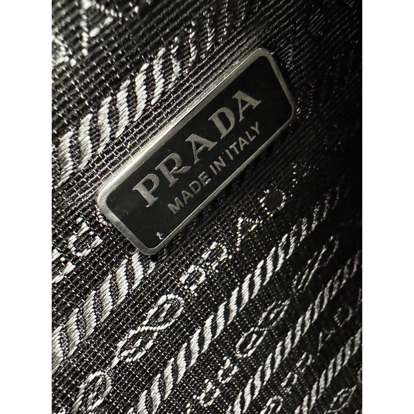 Prada Triangle Logo Shoulder Bag Ivory Leather Silver Hardware