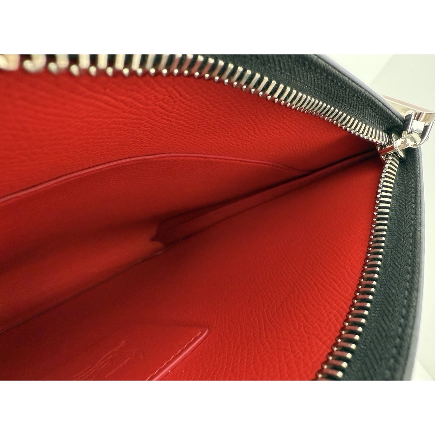Christian Louboutin White Sky Pouch Clutch with Spike Studs and Silver Hardware