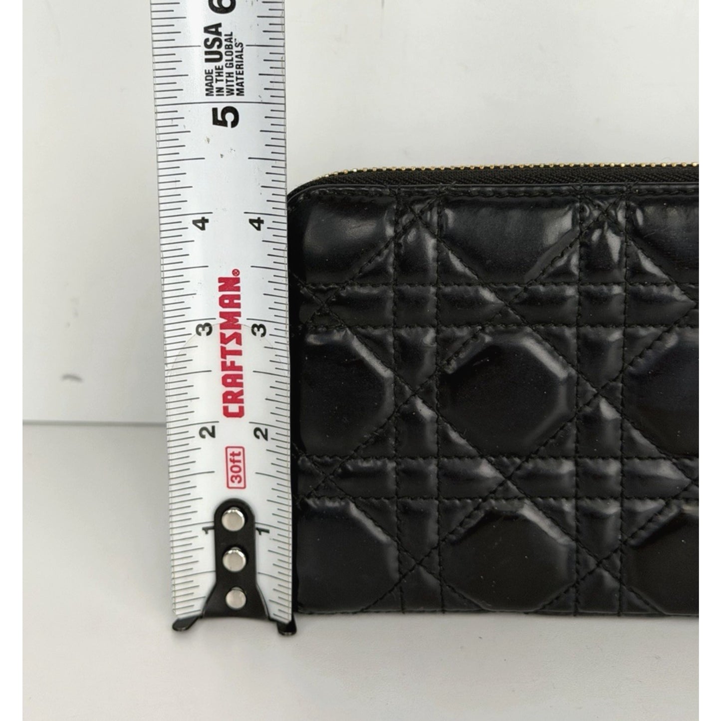Christian Dior Lady Dior Continental Zip Wallet in Black Patent Leather 2009 K1