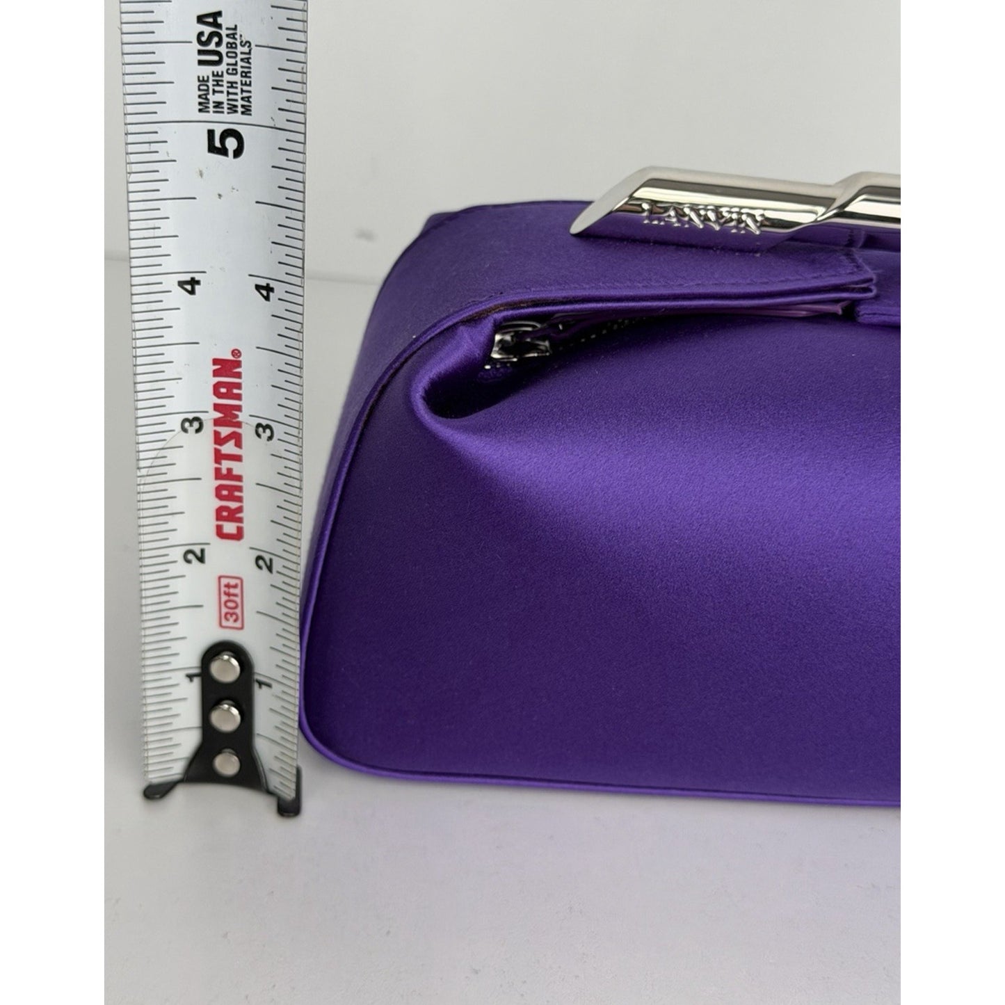 Lanvin Haute Clutch Bag Séquence Purple Satin