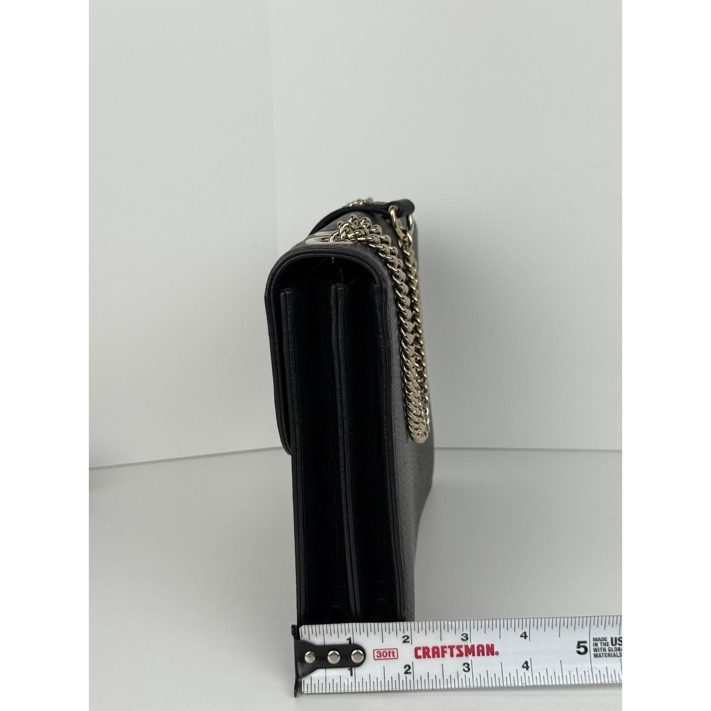 GUCCI Interlocking G Shoulder Bag Black Calfskin