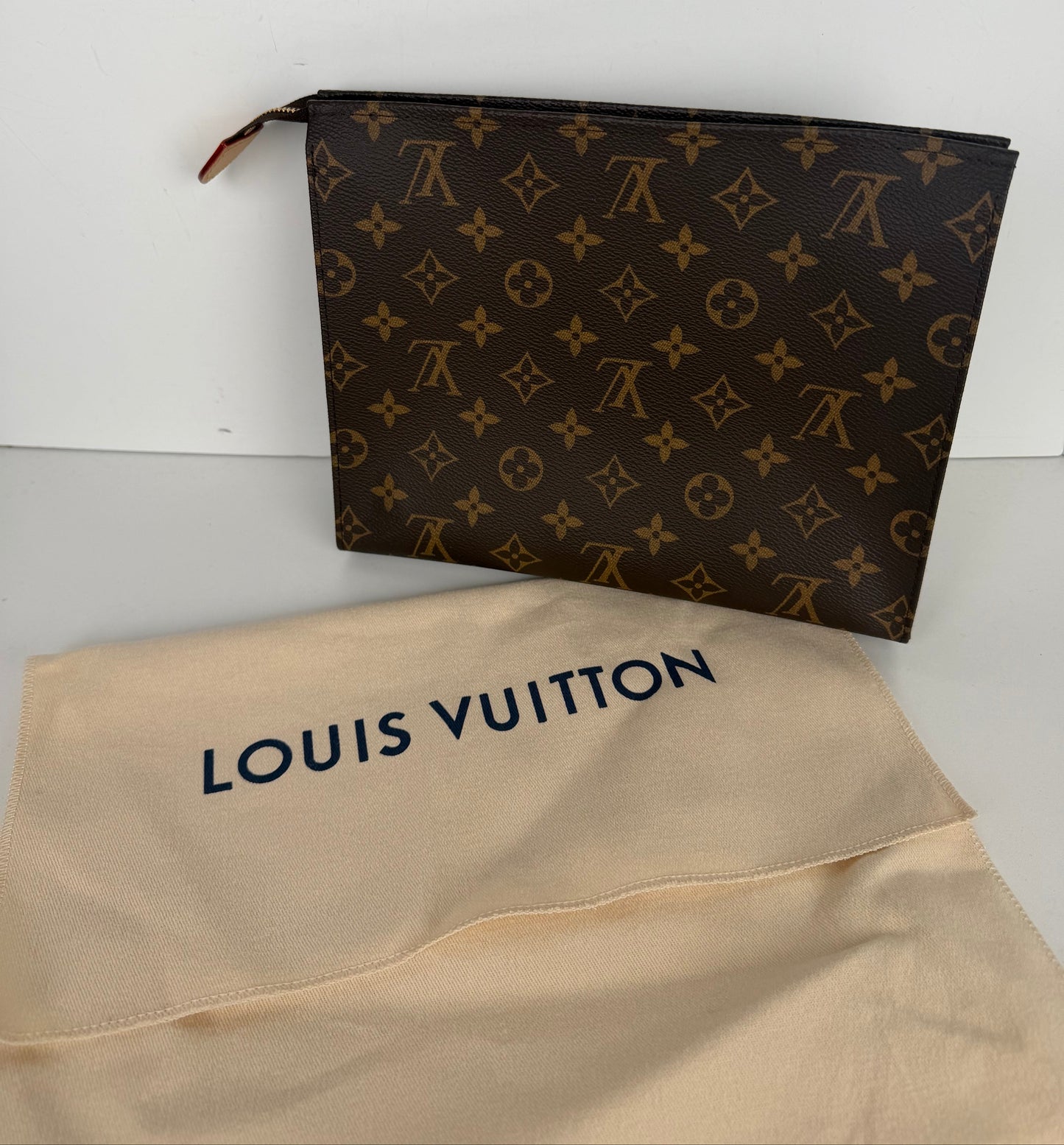 Louis Vuitton Monogram Toiletry Pouch Bag 26 in Brown LV Monogram Coated Canvas NFC Y