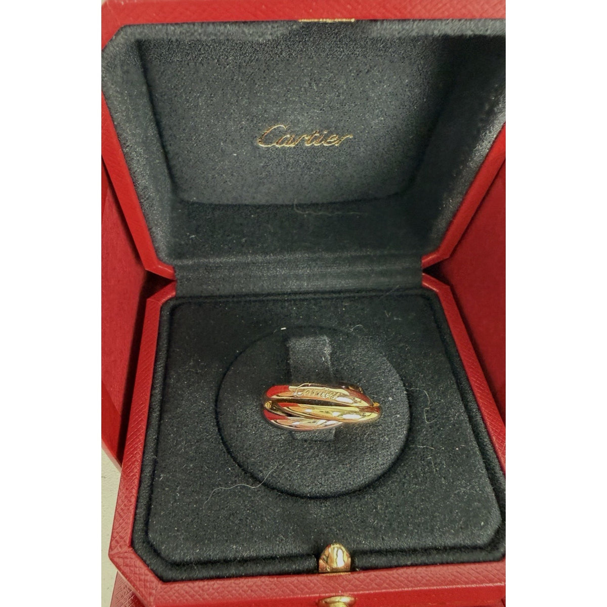 Cartier Trinity Ring in 18k Yellow White Rose Gold Size 7.5 (55)
