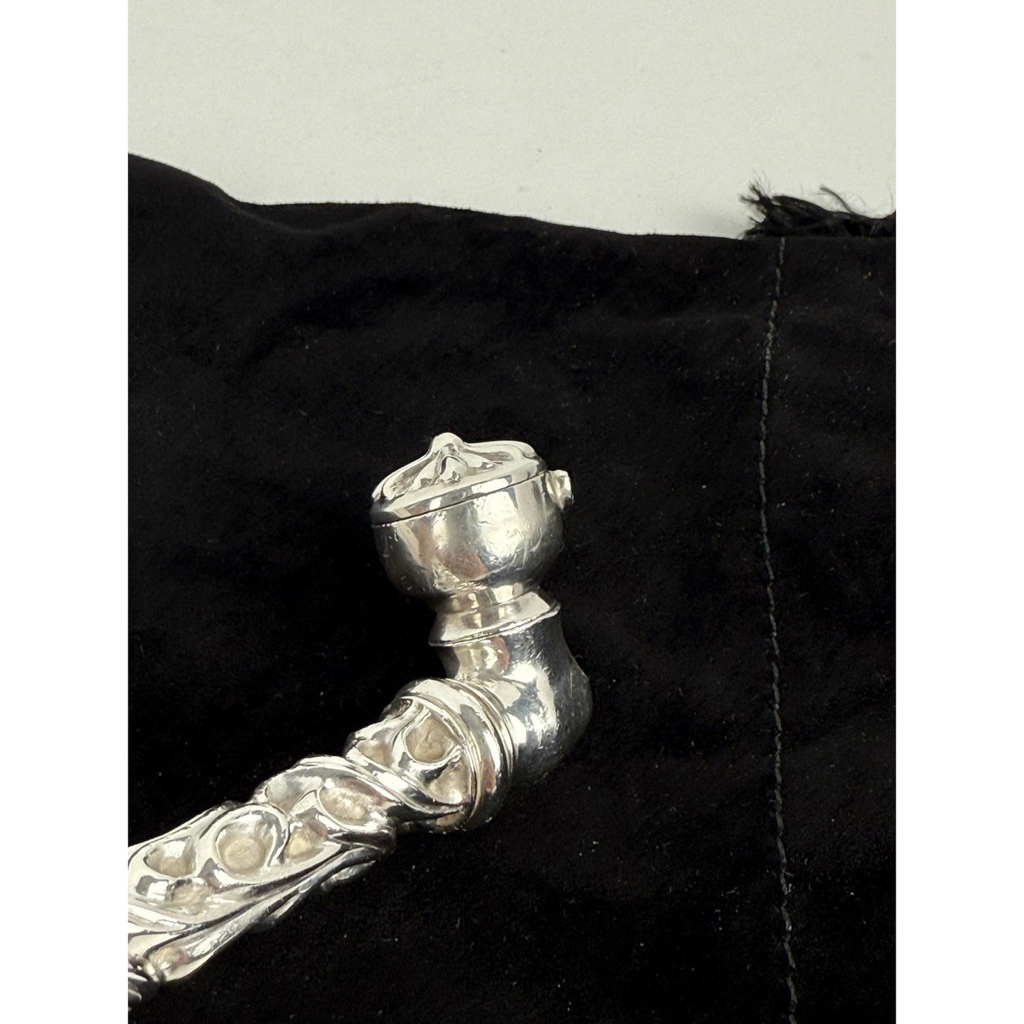 Chrome Hearts Sterling Silver Scroll Pip Pendant